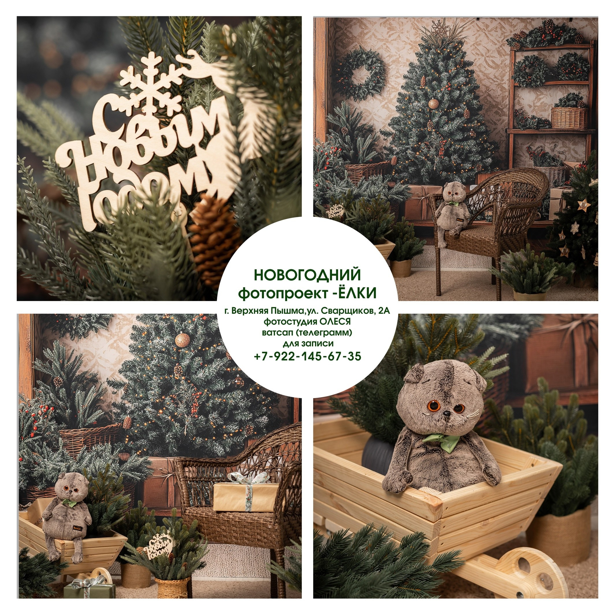 Семейная новогодняя фотосессия. Фотостудия «Олеся». Фотостудия в г. Верхняя Пышма