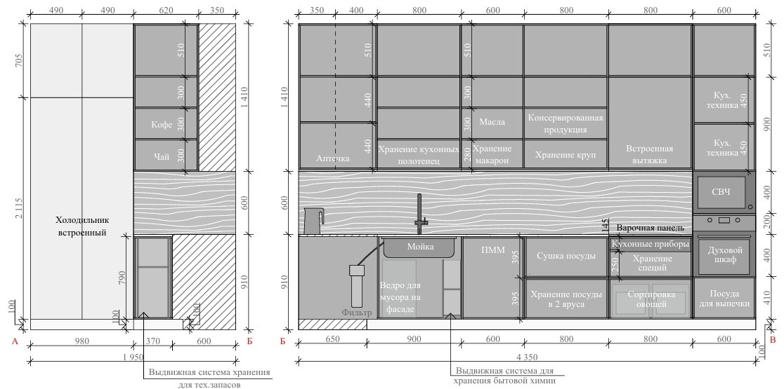 Проработка заказной мебели. Дизайнер интерьера Еремина Юлия