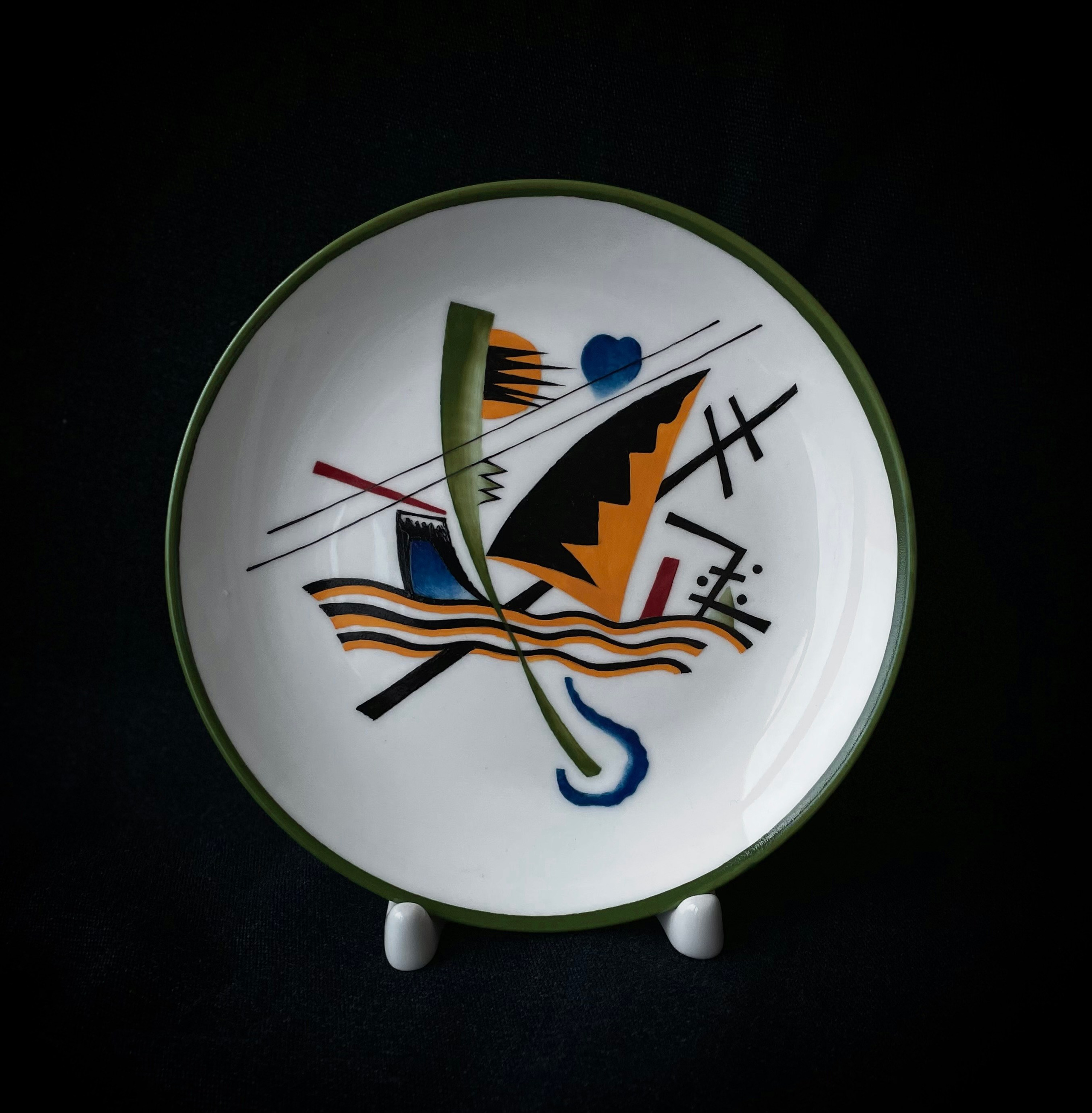 Василий Кандинский. Морской бой. Импровизации Кандинский. Чайная пара на заказ. Роспись фарфора в Санкт-Петербурге.