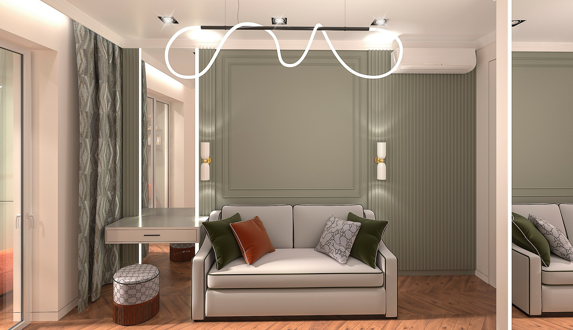 Дизайн-проект квартиры 65 кв. м. современная классика. Интерьерный дизайнер в Сочи Поплавская Татьяна. Проектирование интерьеров и организация процесса ремонта