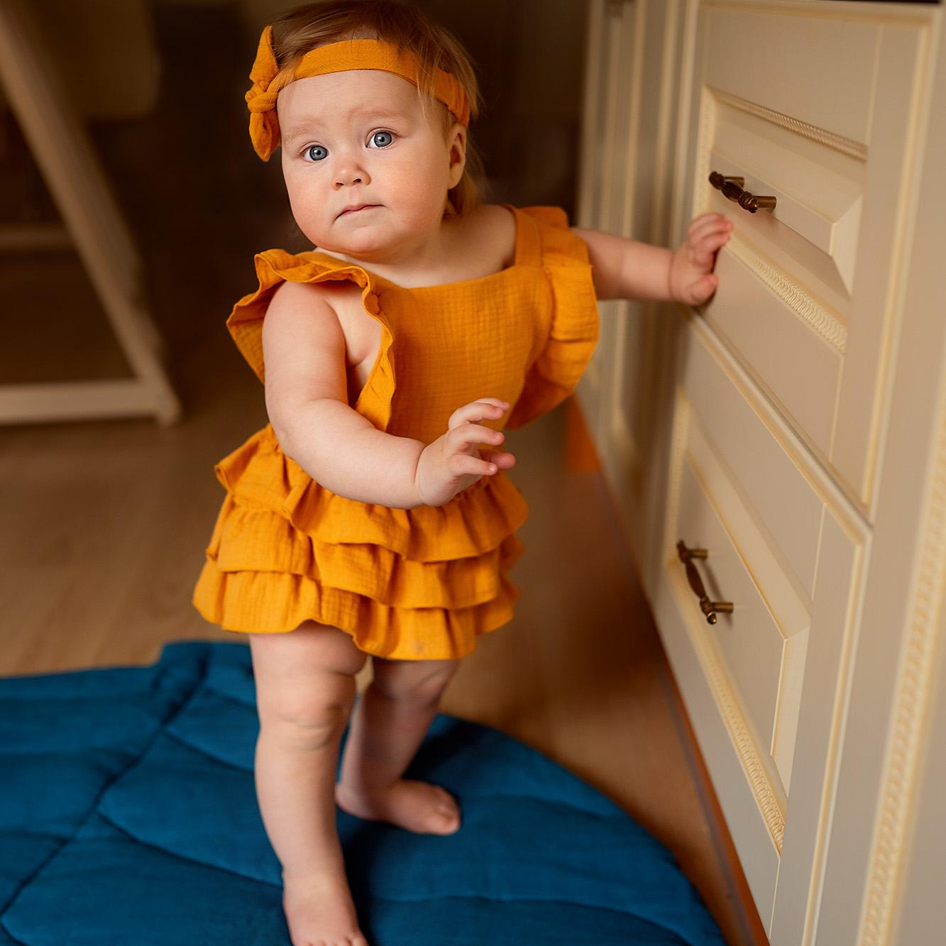 018 Ромпер с воланами. Эко-одежда для детей