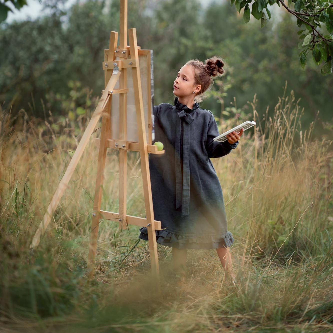 036 Платье с бантиком. Эко-одежда для детей