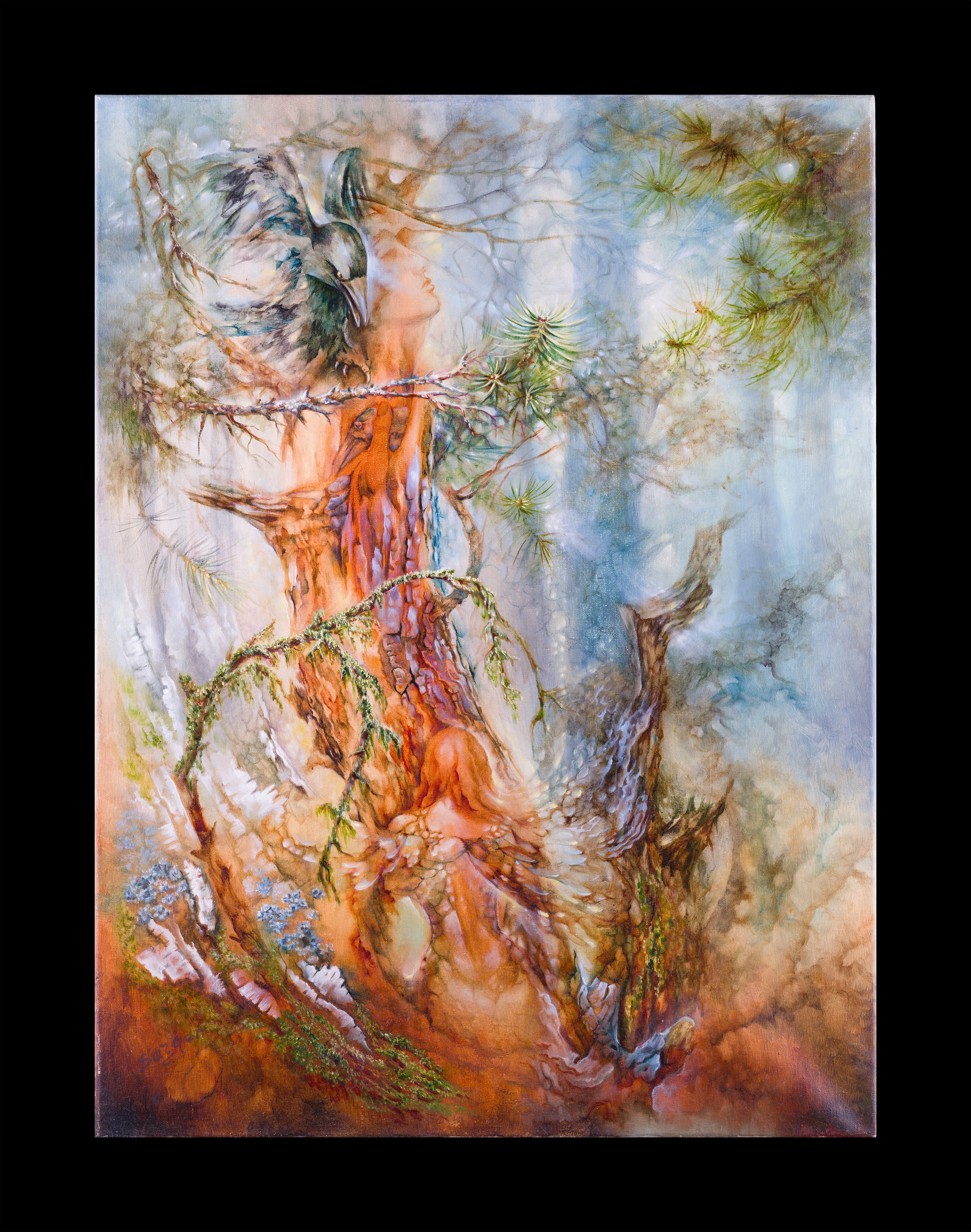 Художник Кира Саргон и ее картина «Дриада. Сплети мне лес», съемка от Koval Production ( Интерьерный фотограф Коваль Илья)