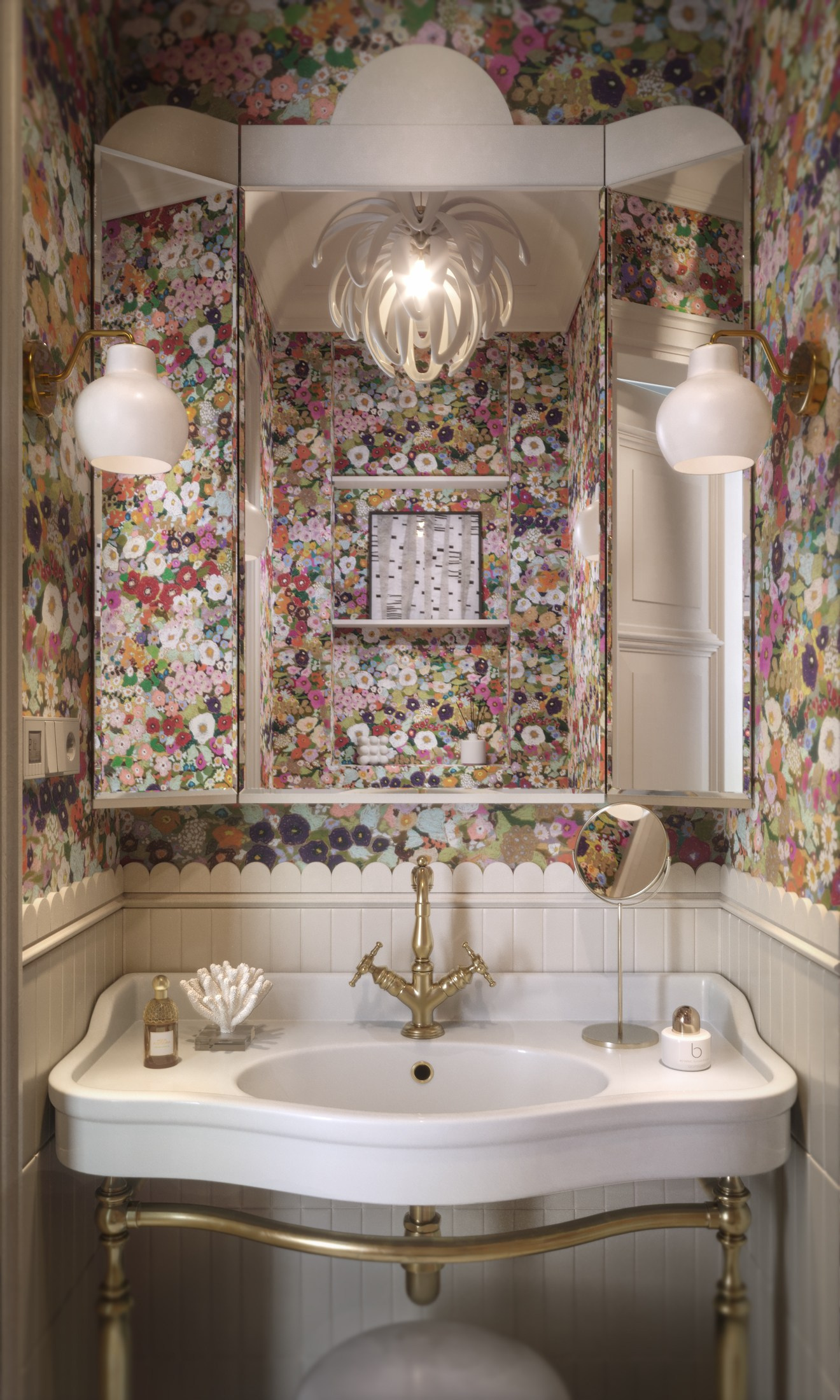 Bloom Powder Room by Alena Krasnova. 3D visualization for architects and designers