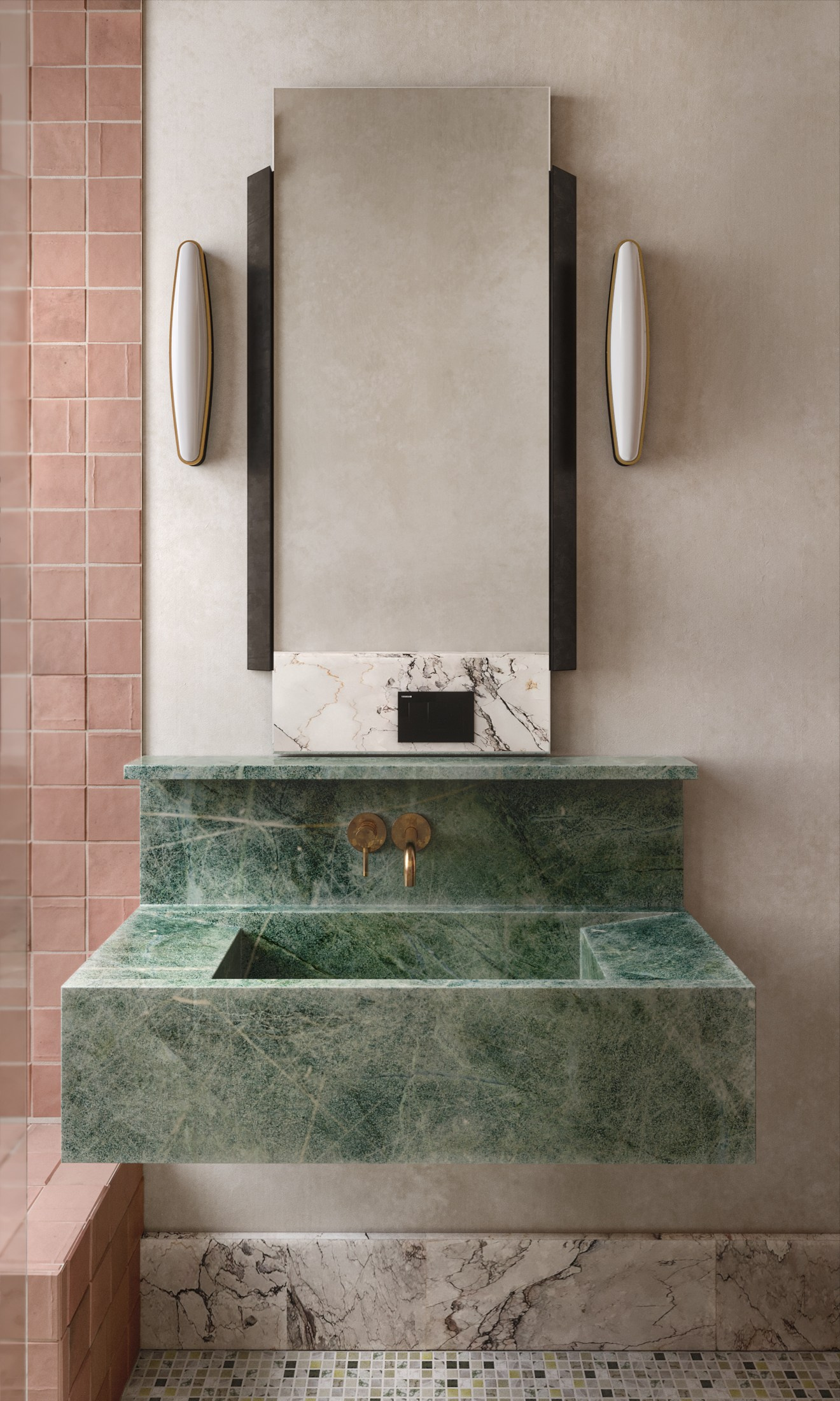 3D visualization of the bathroom for Sabina Valieva. 3D visualization for architects and designers