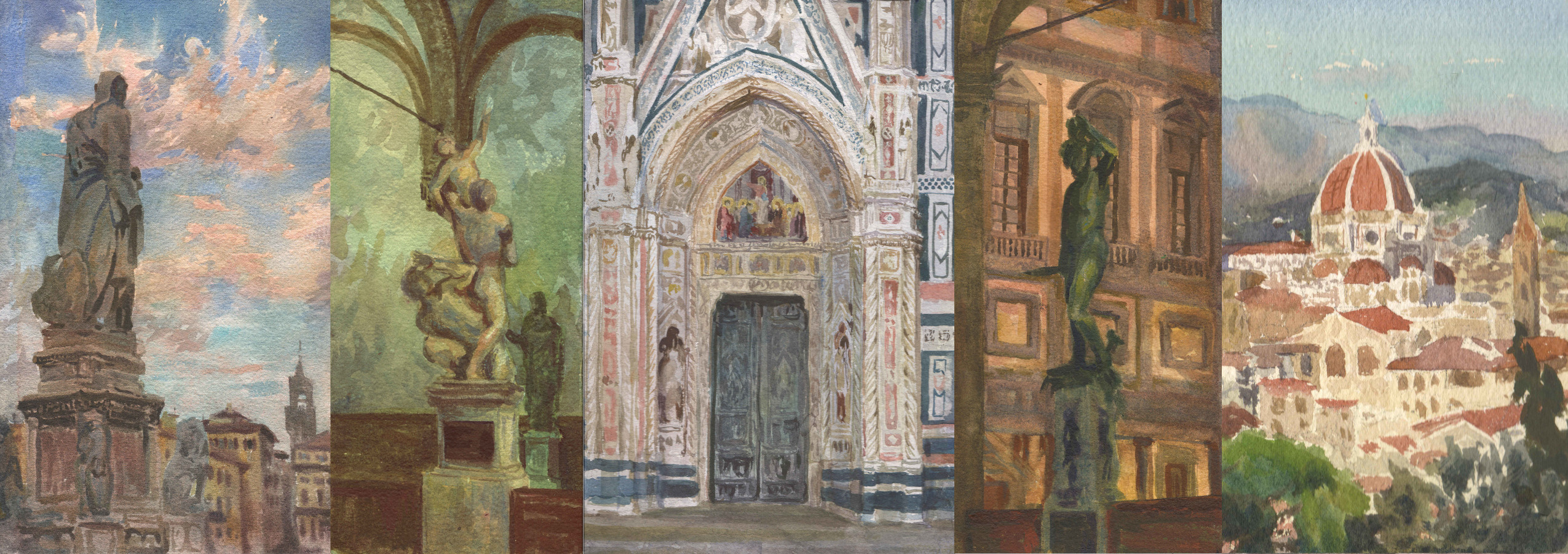 Акварельные этюды Итальянских пейзажей. Флоренция.