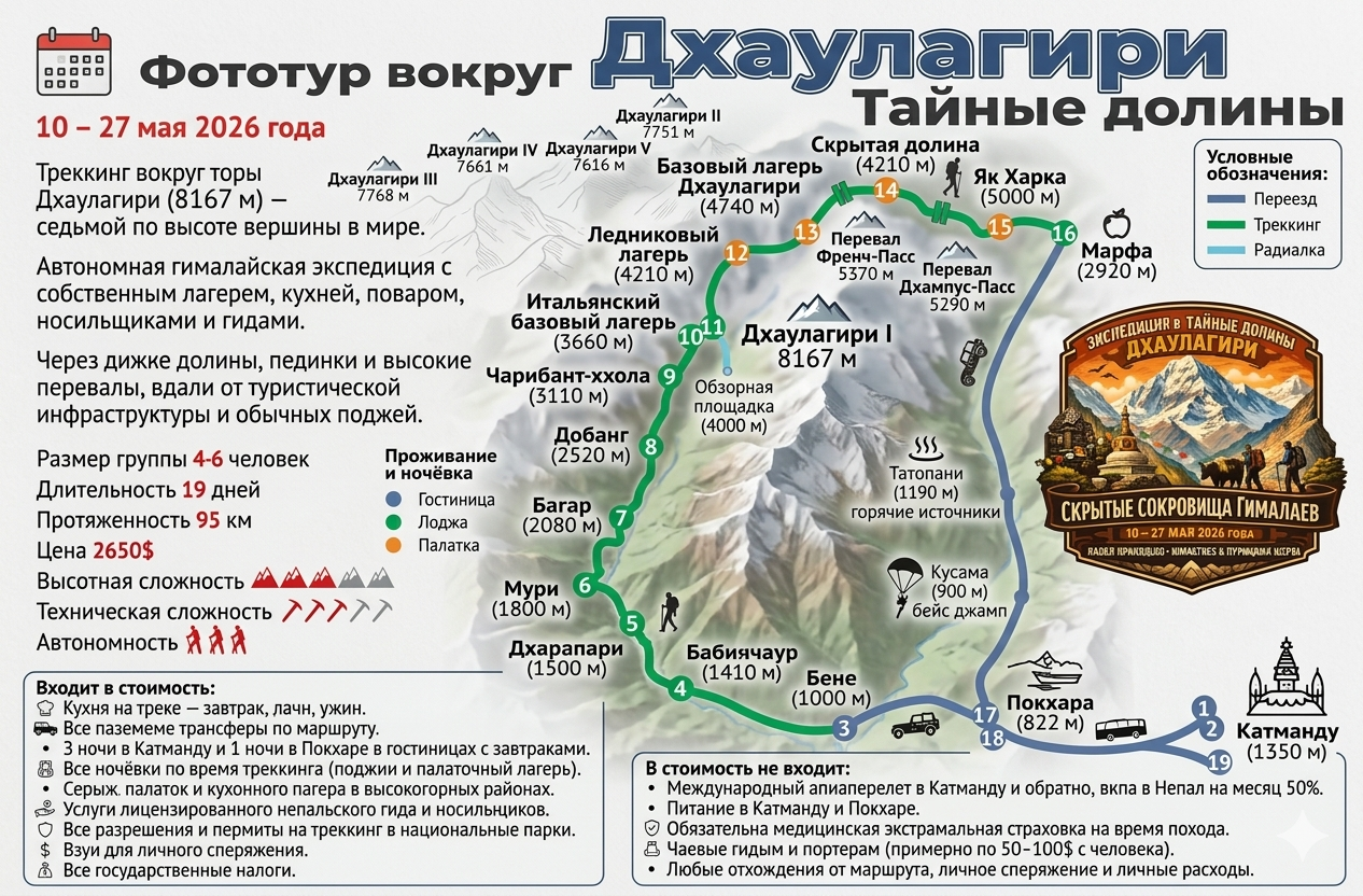 Дхаулагири_2026. Клуб путешествий HimalTrex Горные туры в Гималаи Непал