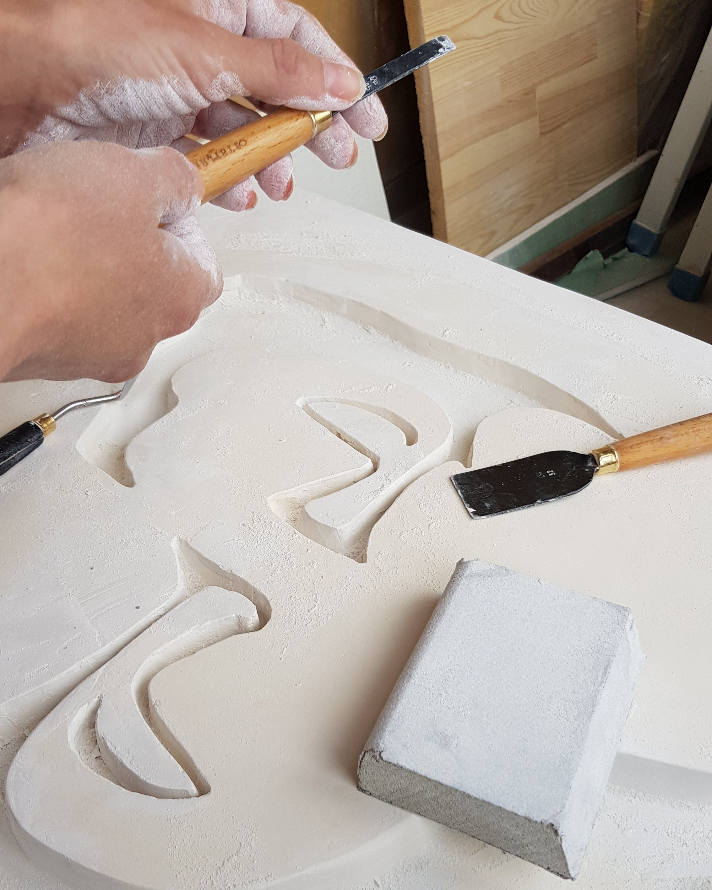 Гипсовое авторское панно - процесс создания