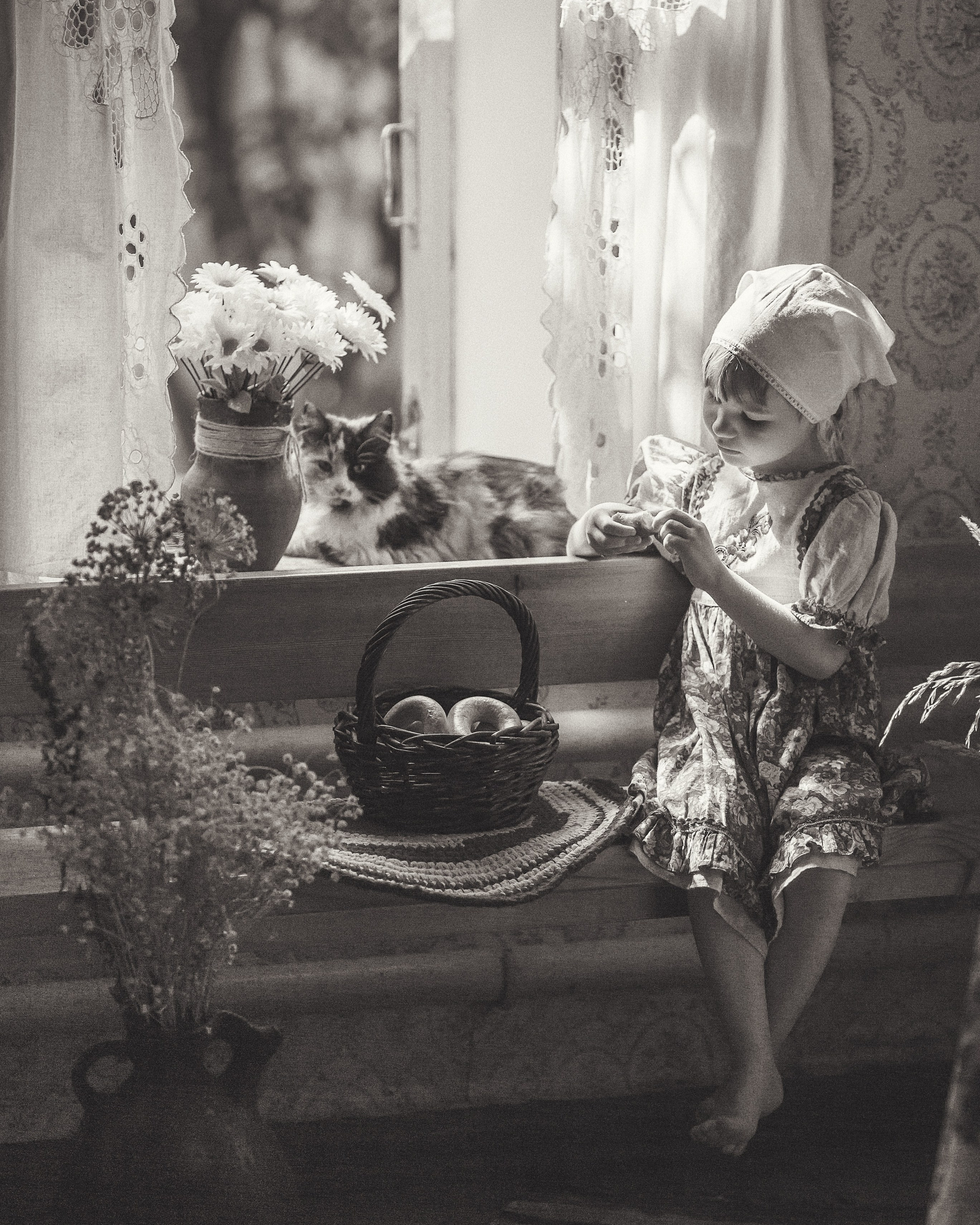 Семейная фотосессия, фотосессия в деревне, деревенский дом, чаепитие. Профессиональный фотограф, фотохудожник, видеограф из Москвы