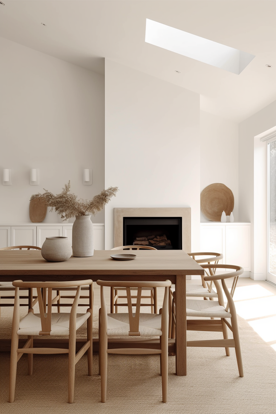 Дизайн на Кипре: светлая столовая в стиле минимализм 