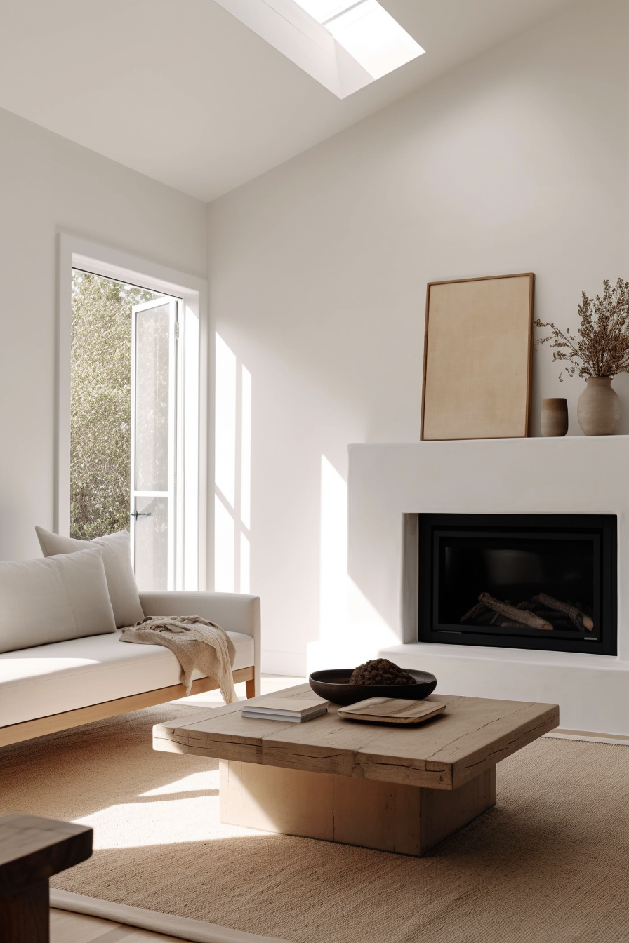 Дизайн гостиной с каином в стиле минимализм