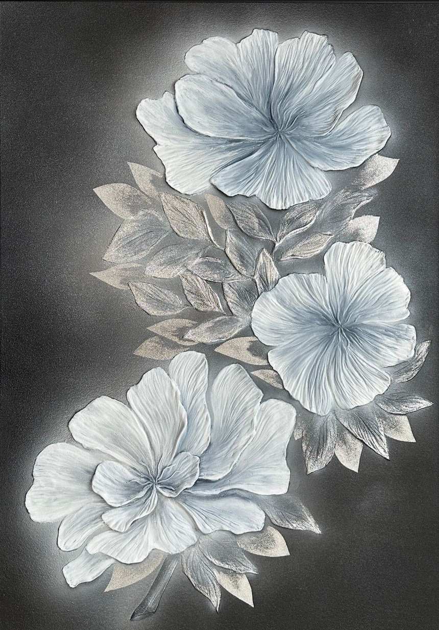 барельеф, панно, пионы, скульптор, декор, арт, геометрический барельеф, дизайн гостиной, интерьерные картины, декоративное панно
