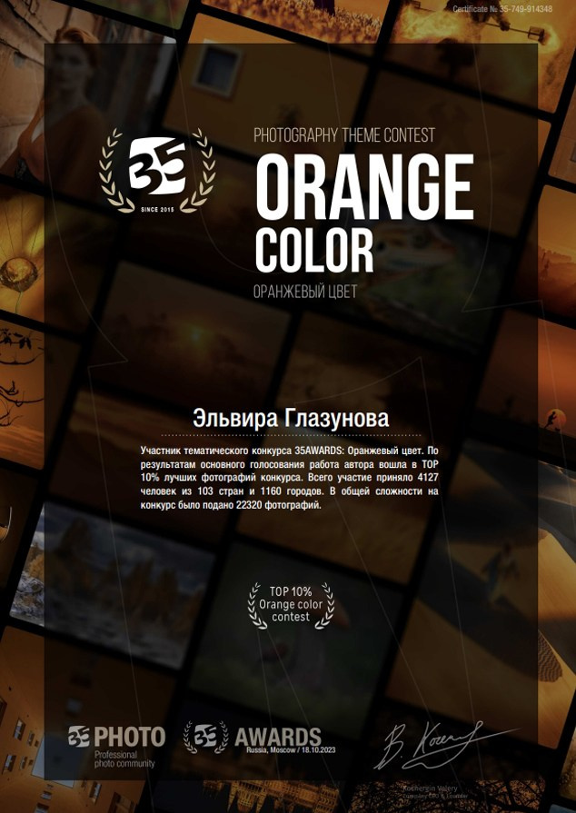 Дипломы. Семейный и свадебный фотограф в Краснодаре Эльвира Глазунова