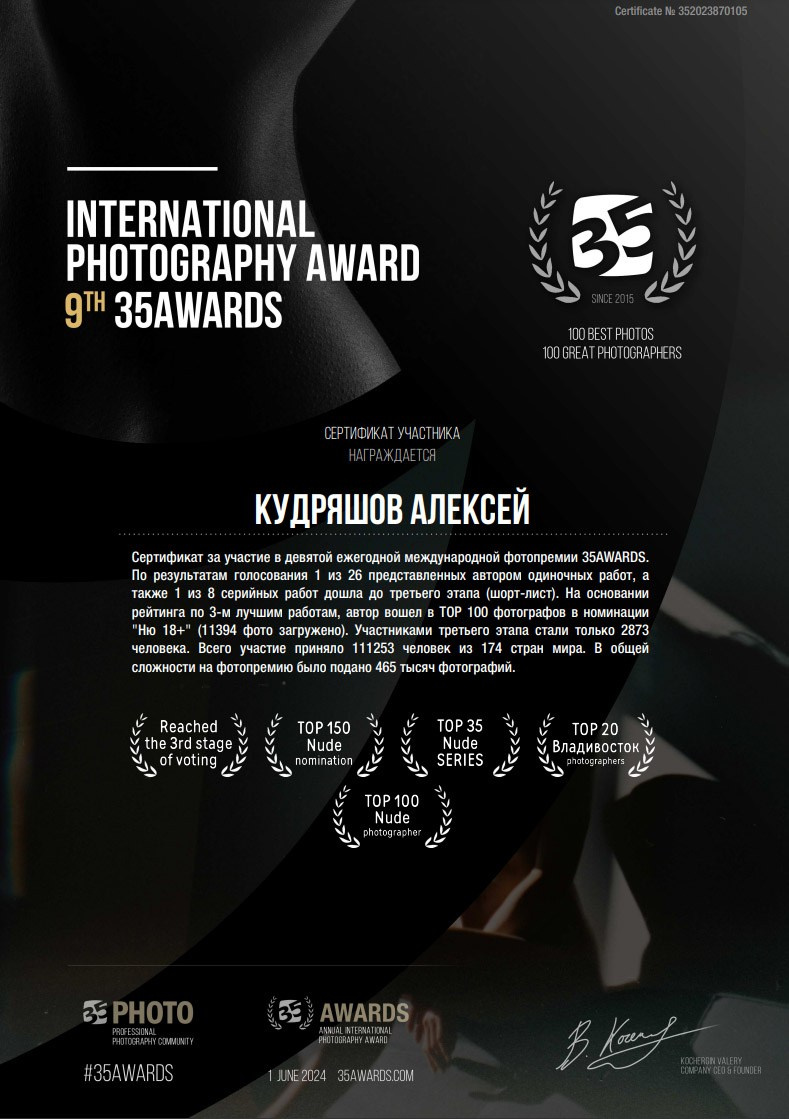 Контакты. Ню фотограф в городе Владивосток Алексей Кудряшов