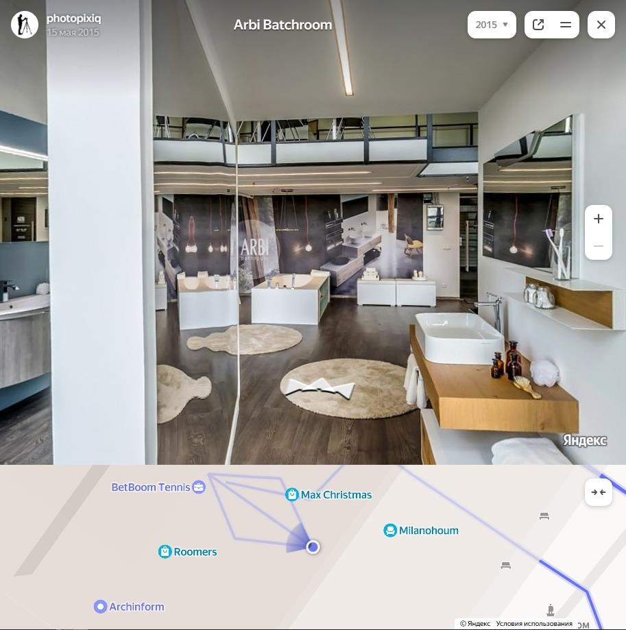 Панорама для Яндекса шоурум мебельной фабрики ARBI