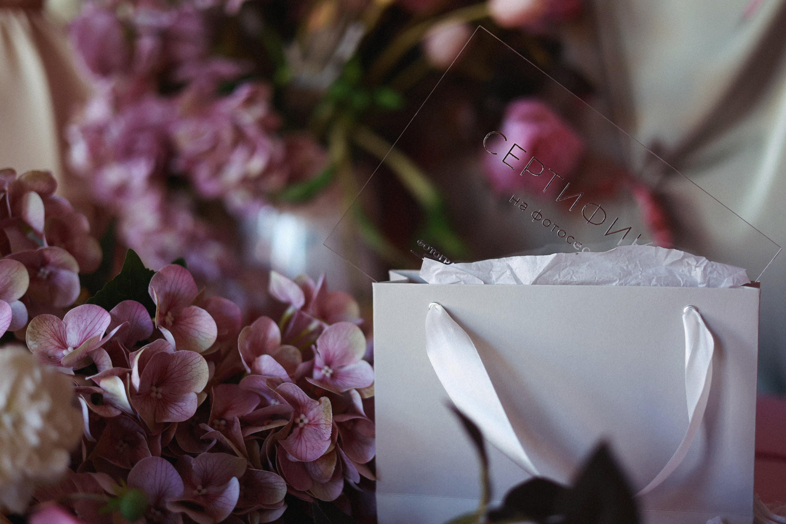 подарочный сертификат бумажный пакет именной с логотипом прозрачный сертификат акрил фотограф юлия фролова