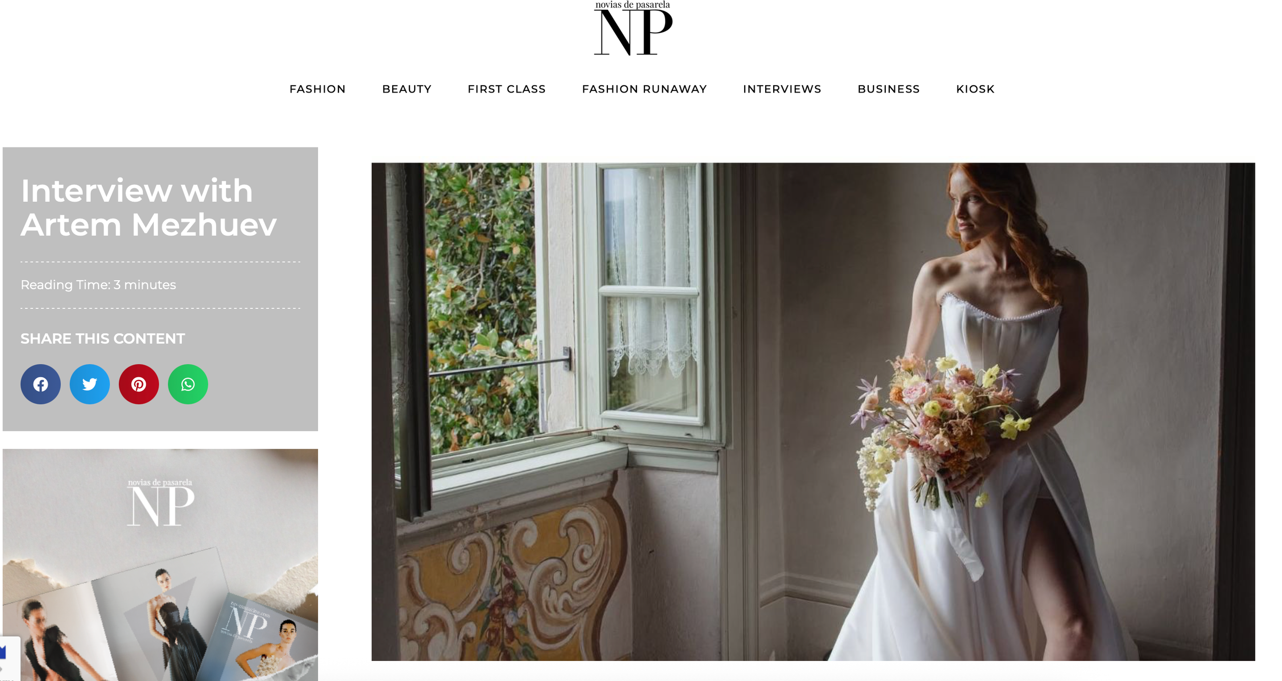 Interview NP Magazine. Europe Wedding Photo  — destination wedding photography across Europe and the Middle East