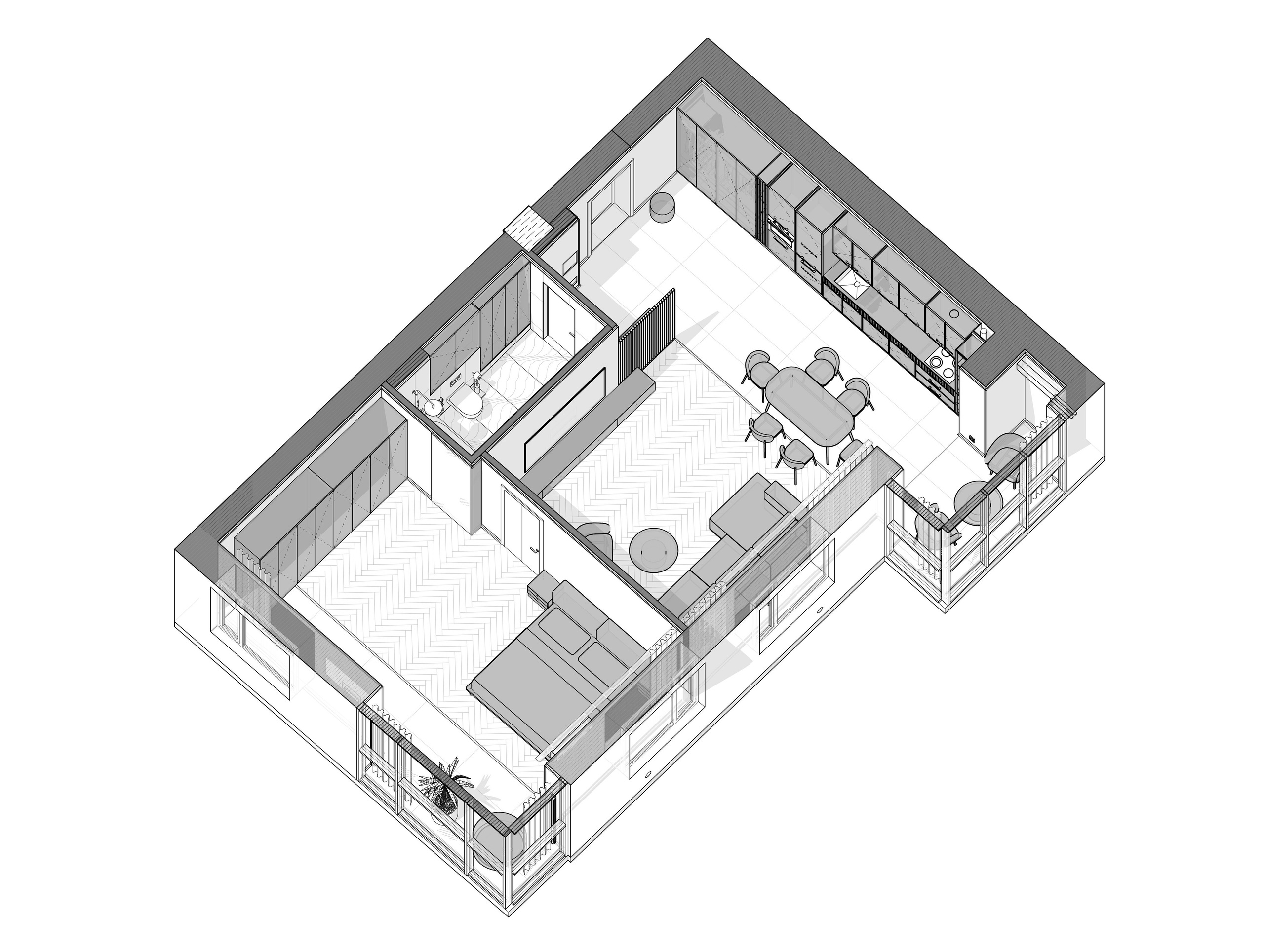 Дизайн проект квартиры в ЖК Дежнев. Архитектурно-дизайнерское бюро ROOMS