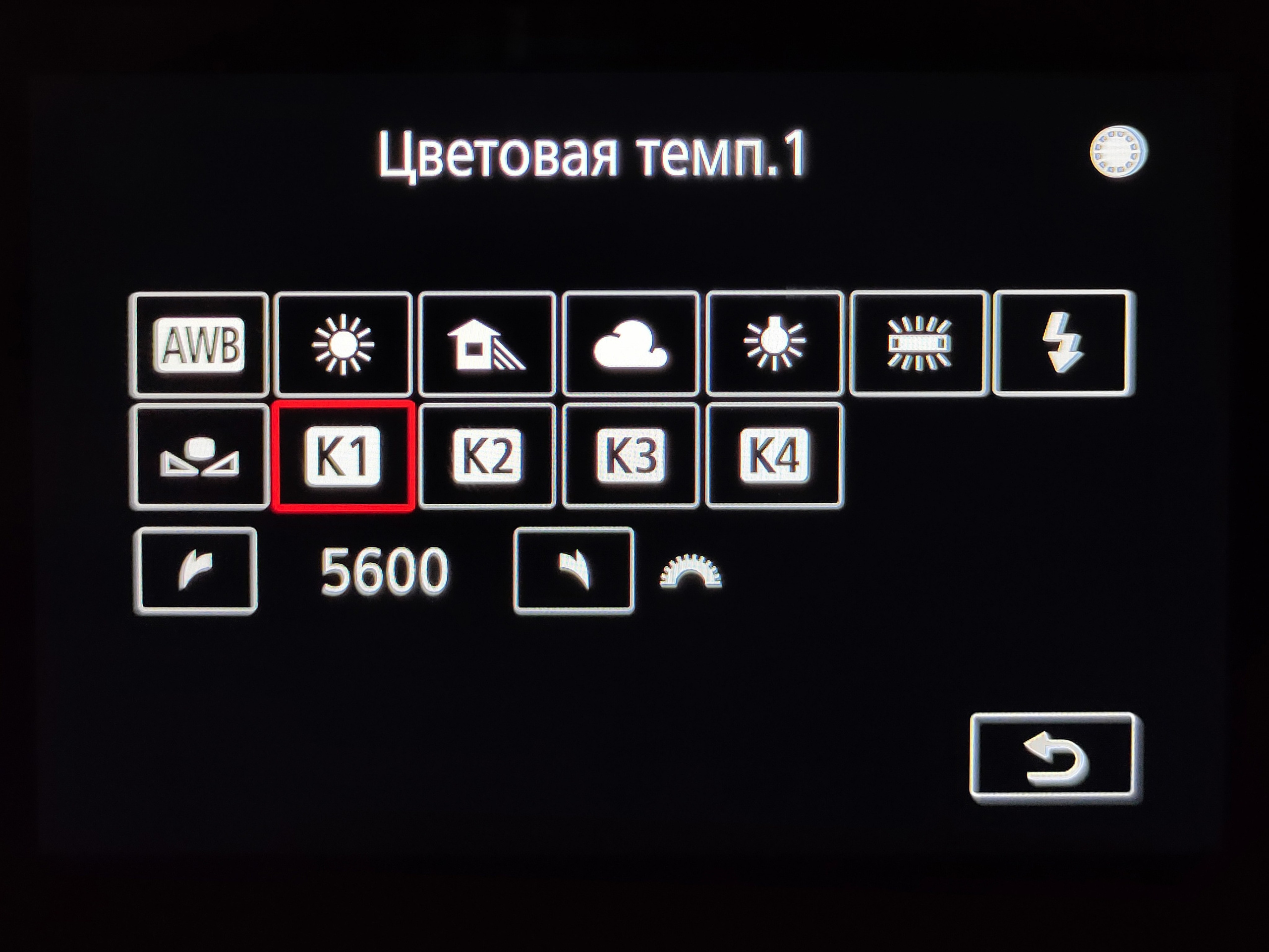 После обновления прошивки Canon R5 Mark 2 до версии 1.3.0 в&nbsp;настройках баланса белого можно настроить до&nbsp;четырёх пресетов цветовой температуры (в Кельвинах)
