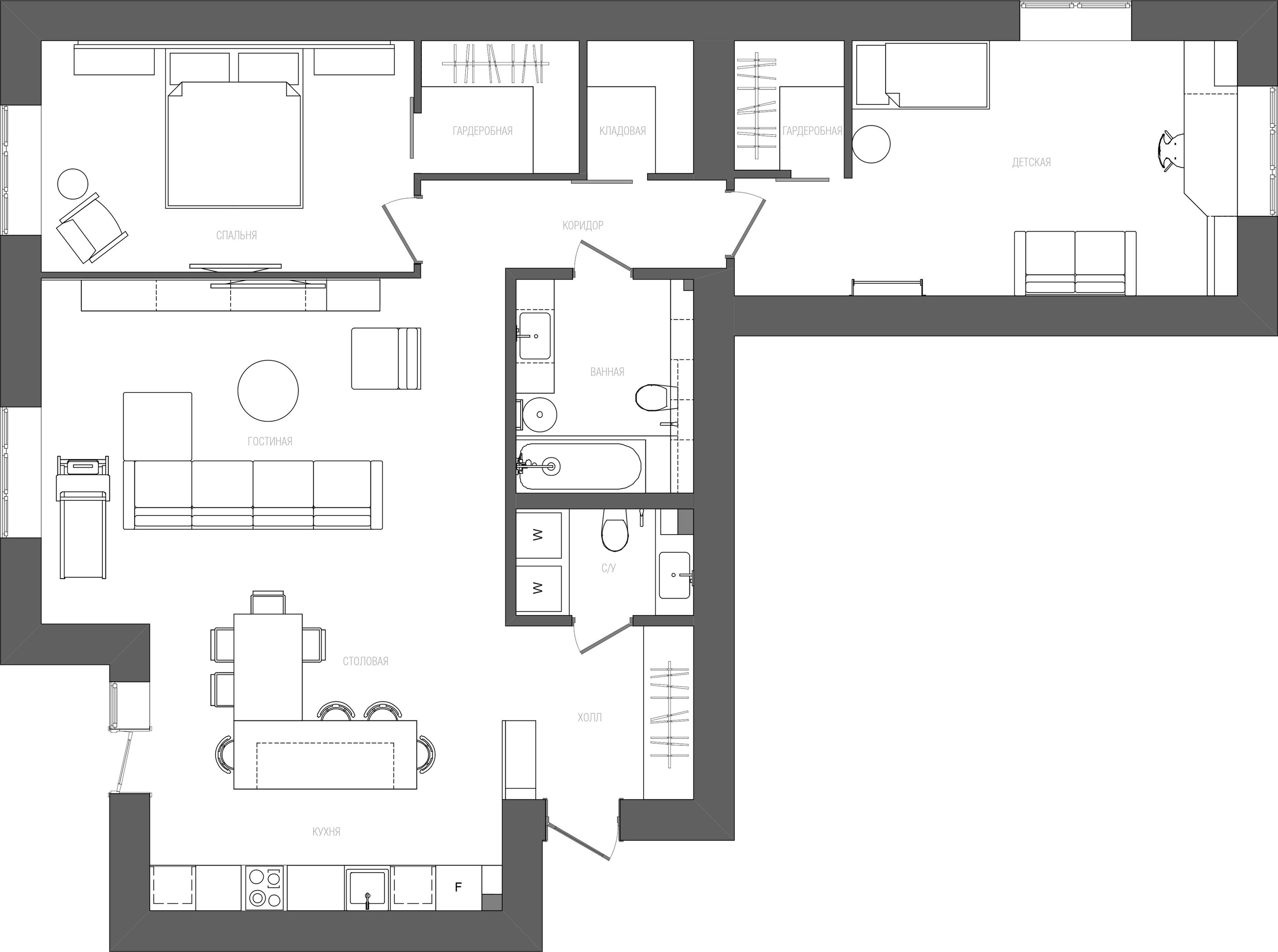 Проект OX. Дизайн интерьера в Новосибирске, Мире, Онлайн | Студия дизайна интерьера TWOREZ