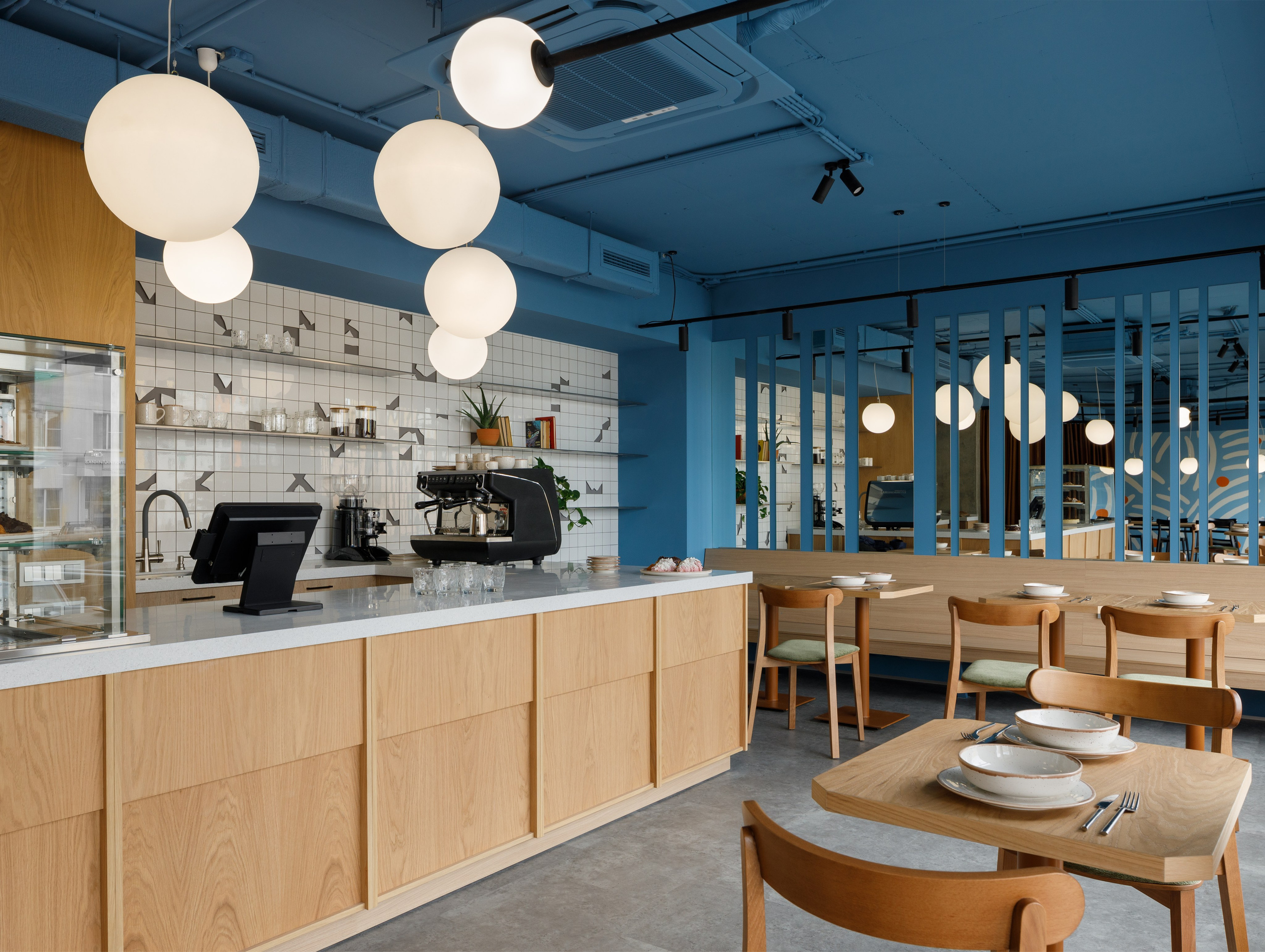 YULA Cafe in Saratov Russia designed by QUADRUM STUDIO
