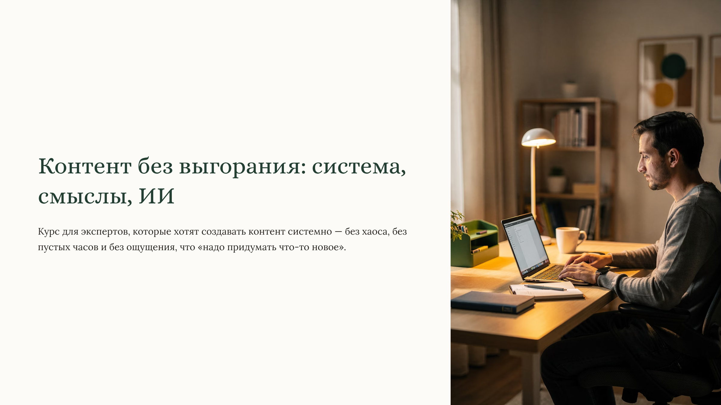 Контент без выгорания: система, смыслы, ИИ