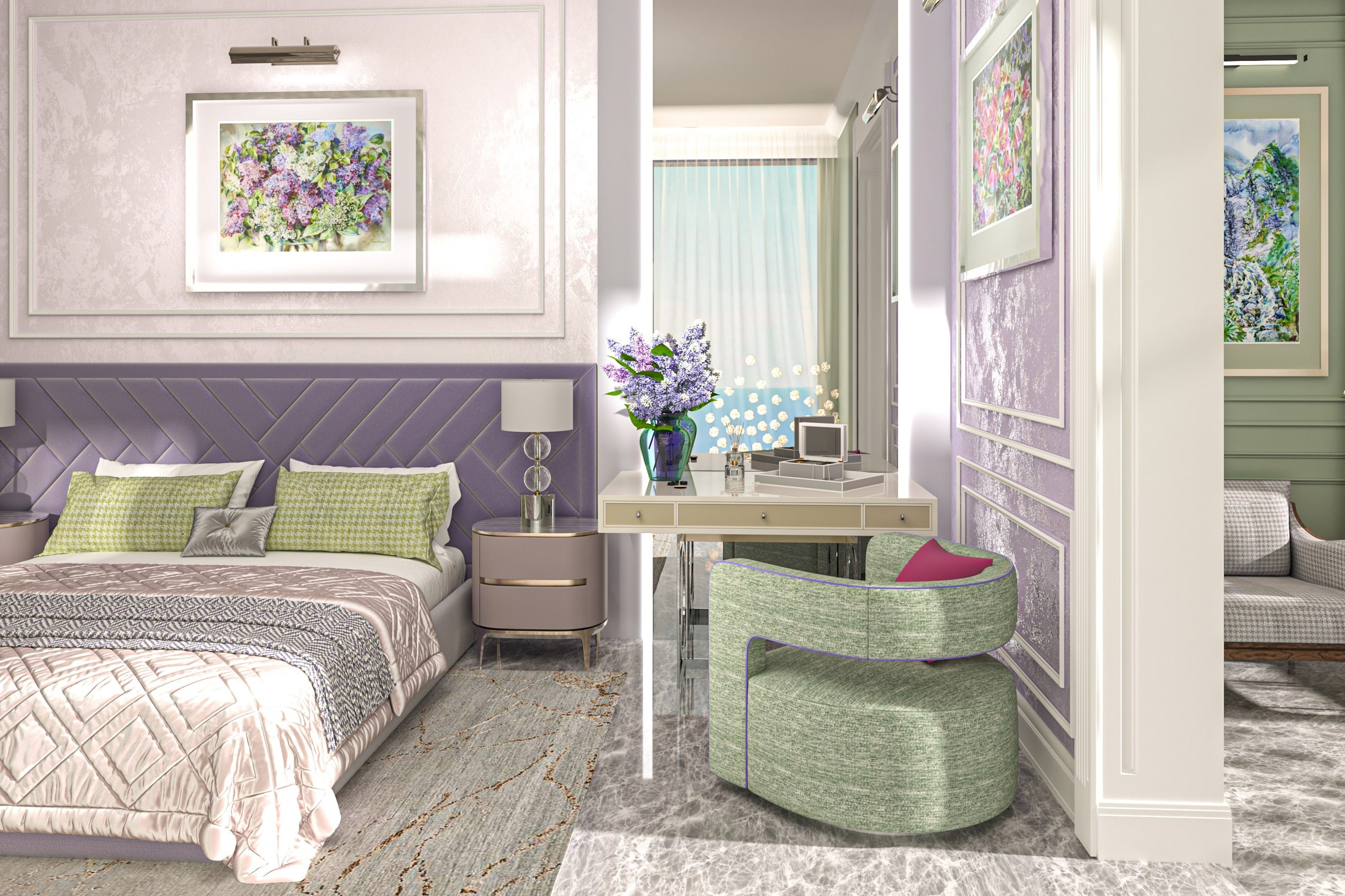 Классический современный нежный иньерьер квартиры 152 кв. м. ЖК Красная Площадь. Интерьерный дизайнер в Сочи Поплавская Татьяна. Проектирование интерьеров и организация процесса ремонта