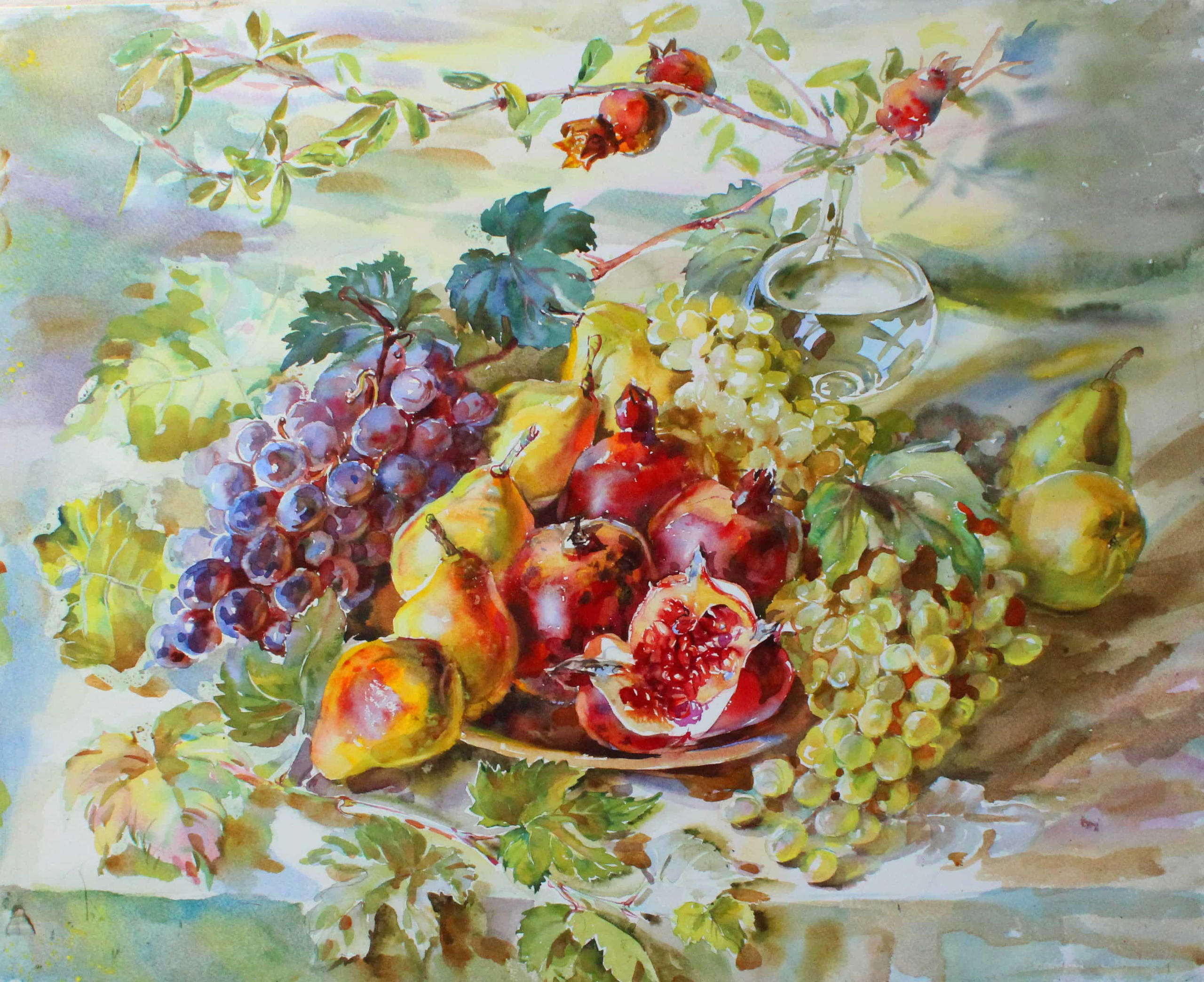 «Груши и гранаты». Свет акварели Галины Поплавской