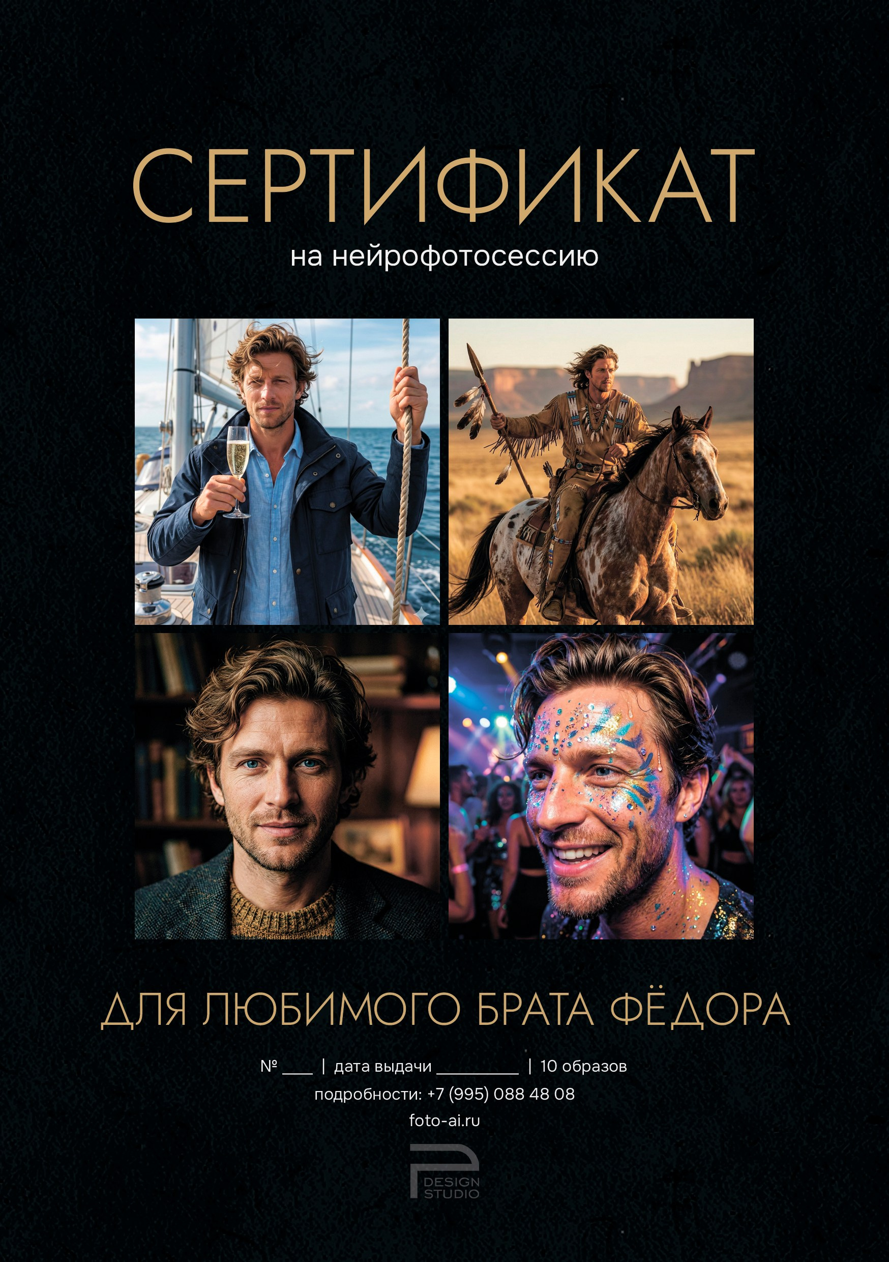 Сертификаты на нейрофотосессию. Нейрофотосессия онлайн: профессиональные фото без фотографа | Foto-AI.ru