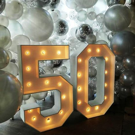 Шары с синими цифрами. Студия праздничного декора