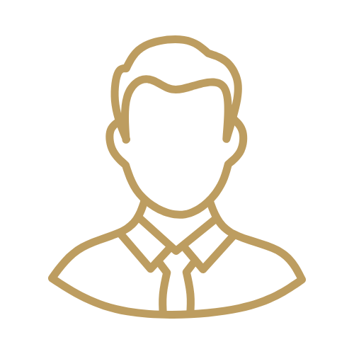 Иконка пользователя с мужским силуэтом на сером фоне — аватар участника