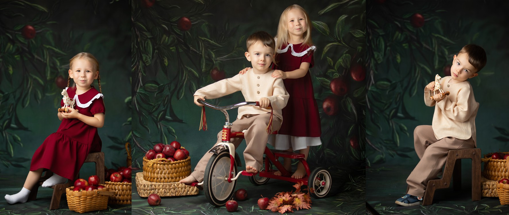 Осенняя фотосессия для детей в детском саду — профессиональный фотограф и стилист