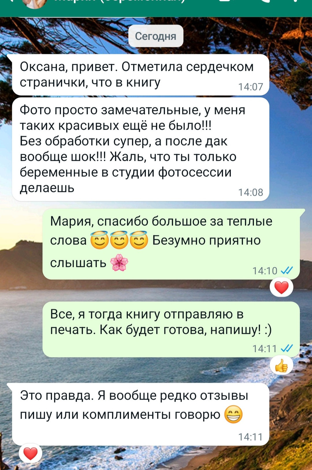 Отзывы из мессенджеров