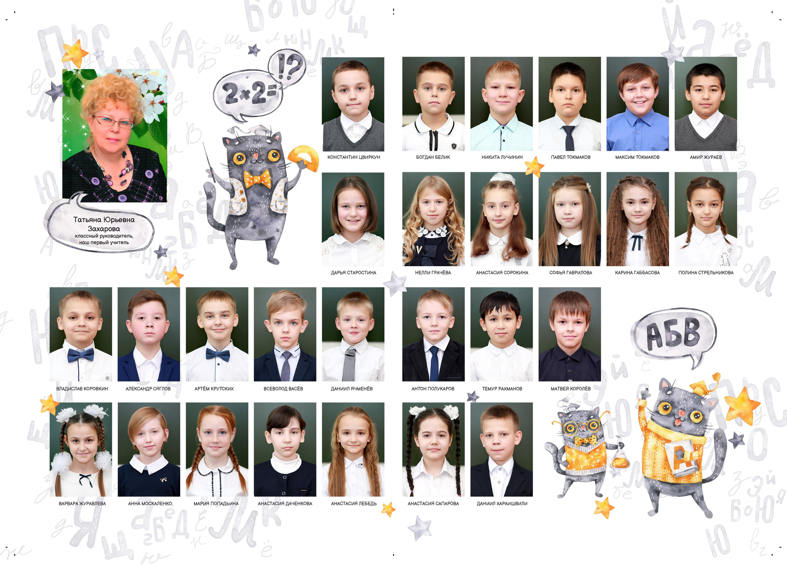 Выпускные альбомы Липецк. Фотограф Медведева Лариса. Виньетка для начальной школы.