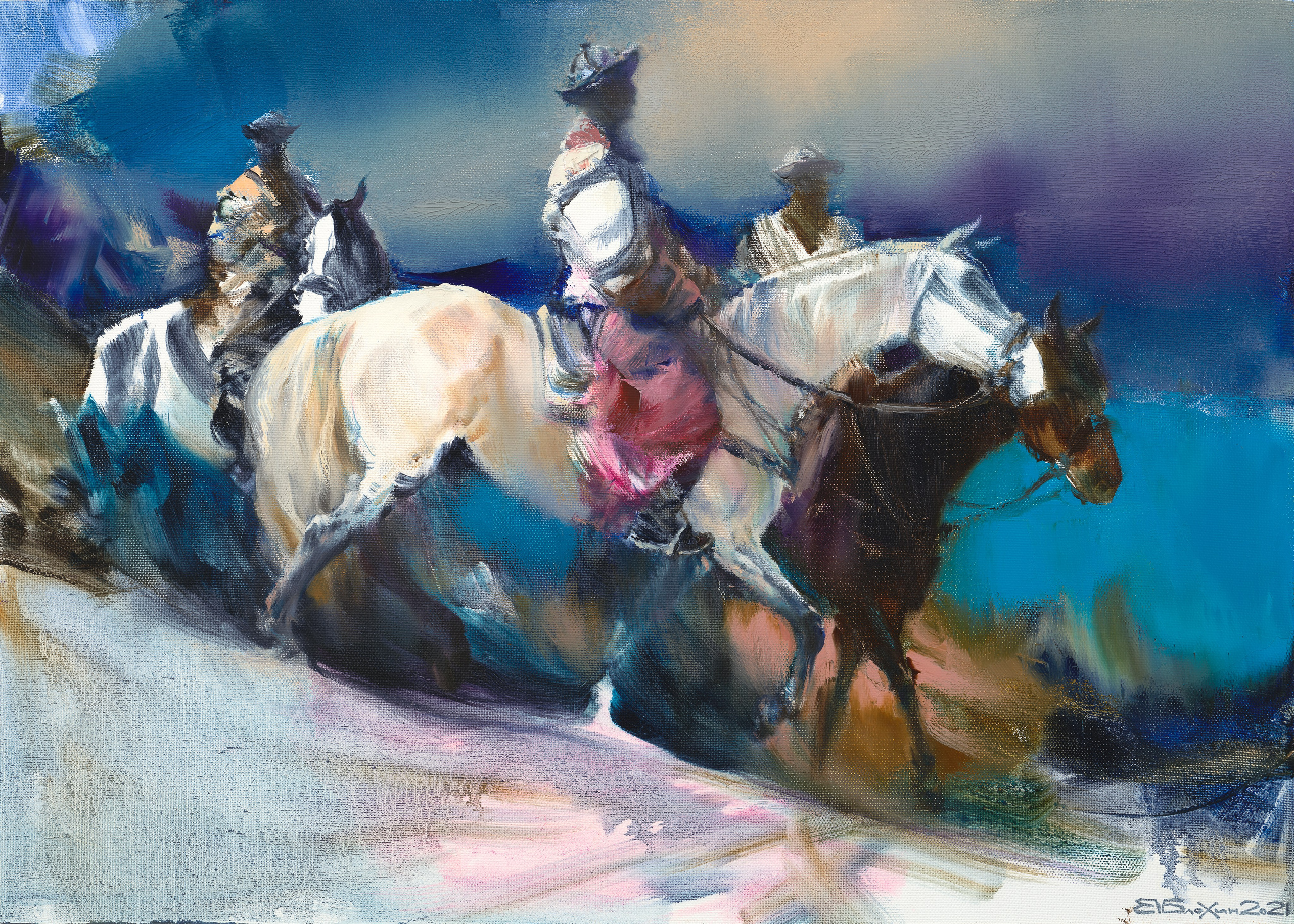 «Конная группа в горах Памира 2» - Валерий Блохин