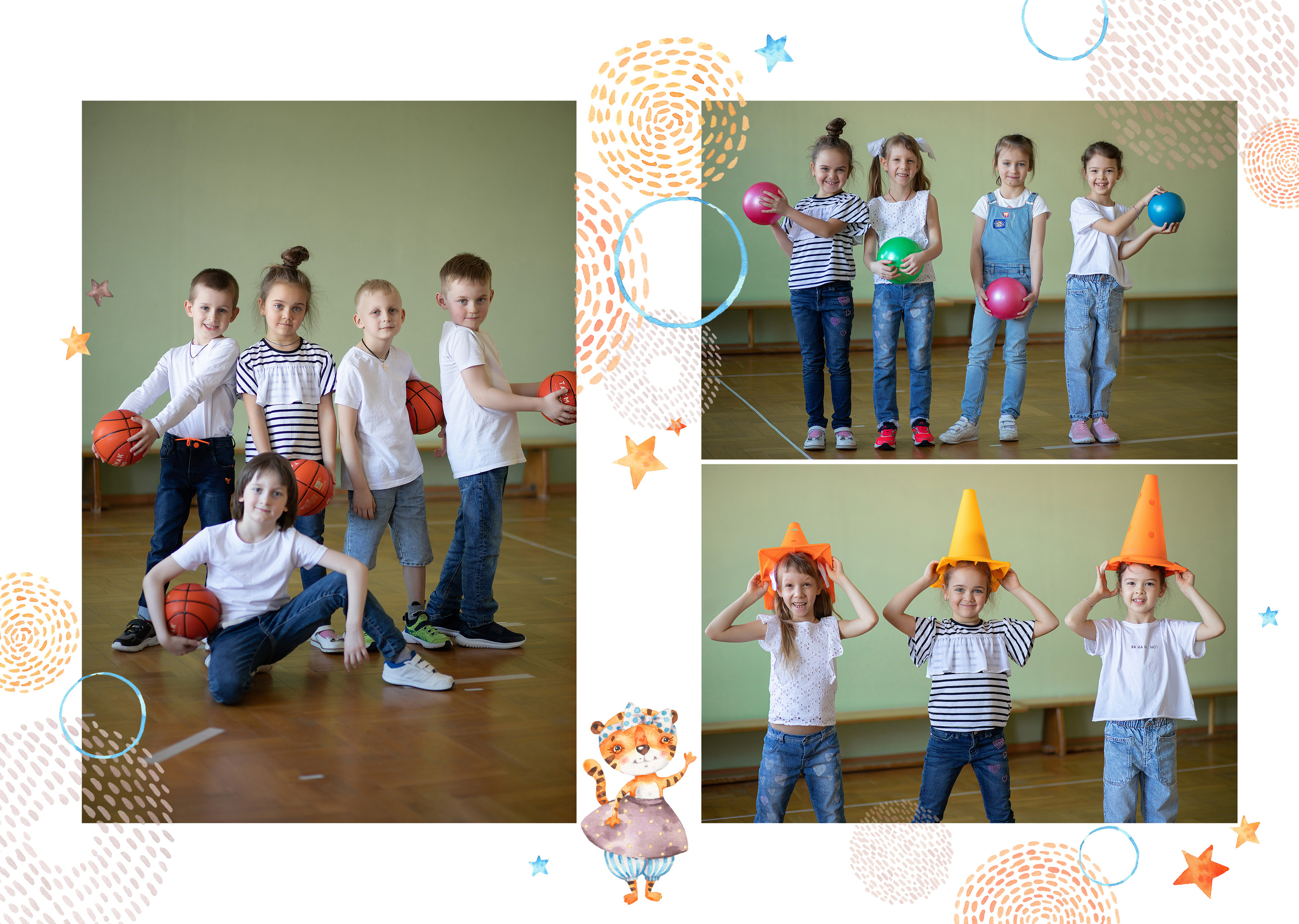 фотосессия для выпускников детского сада в физкультурном зале