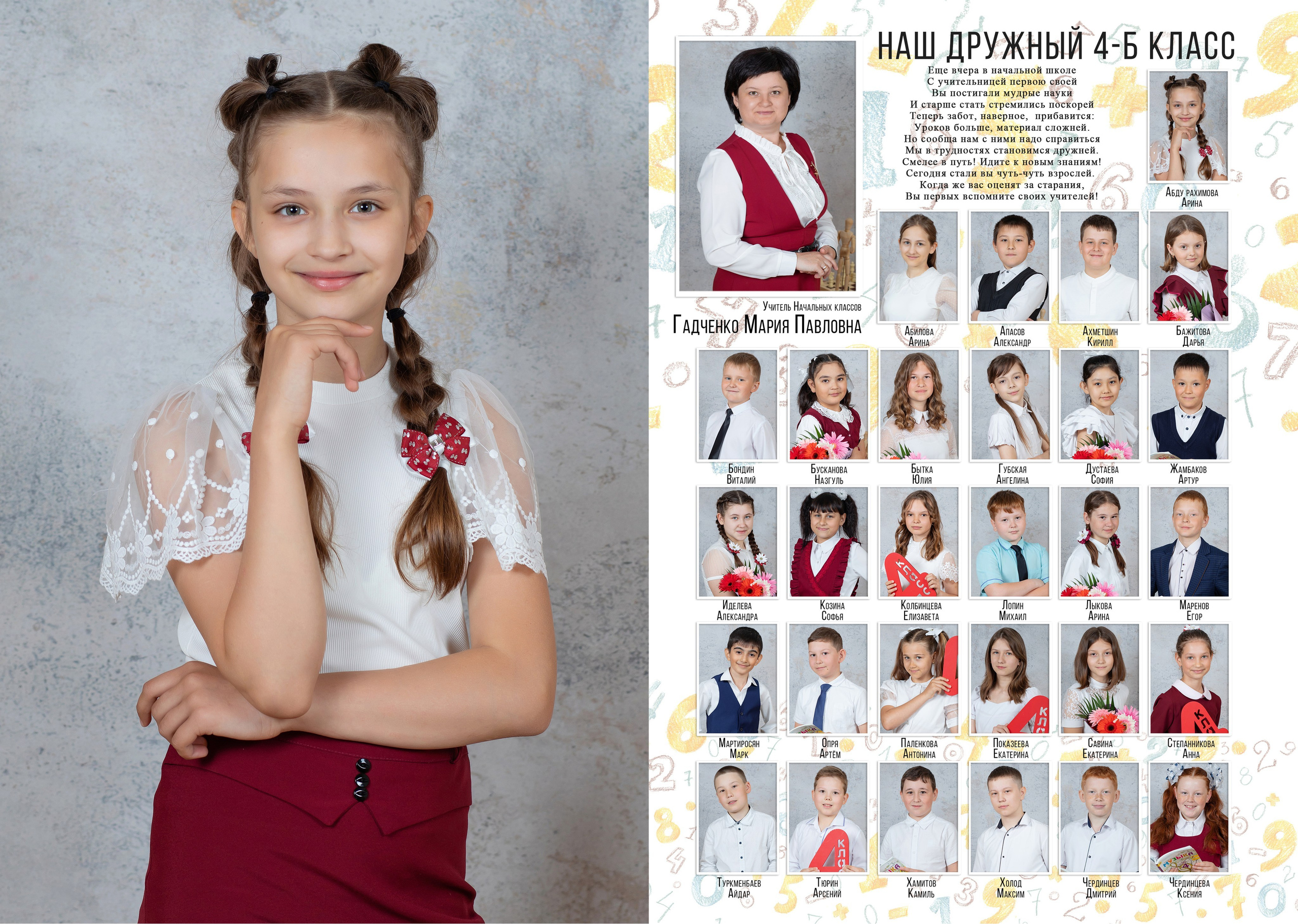 2 разворота начальная школа. Выпускные фотокниги