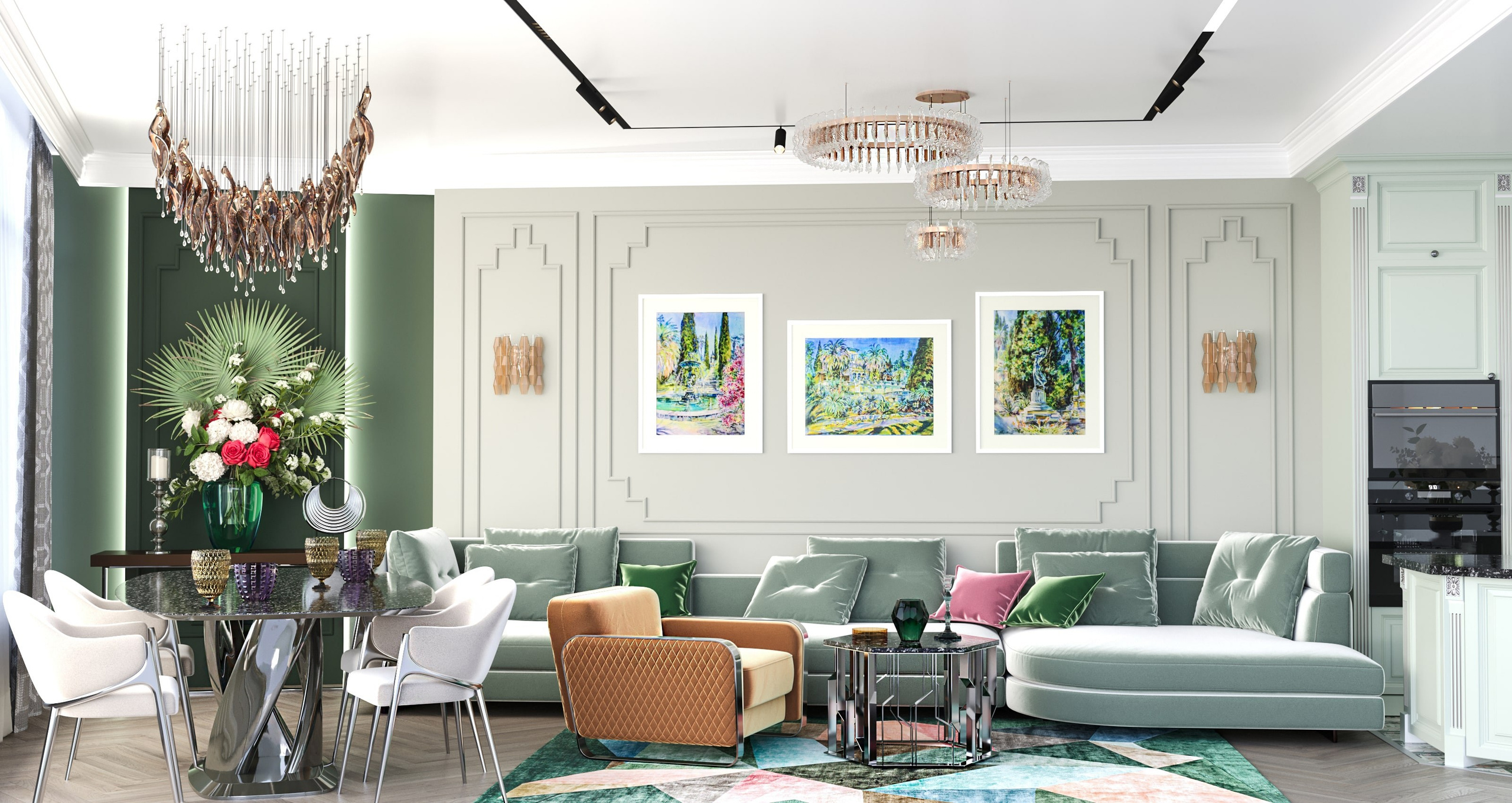 Дизайн проект квартиры в современном Ар деко. Интерьерный дизайнер в Сочи Поплавская Татьяна. Проектирование интерьеров и организация процесса ремонта