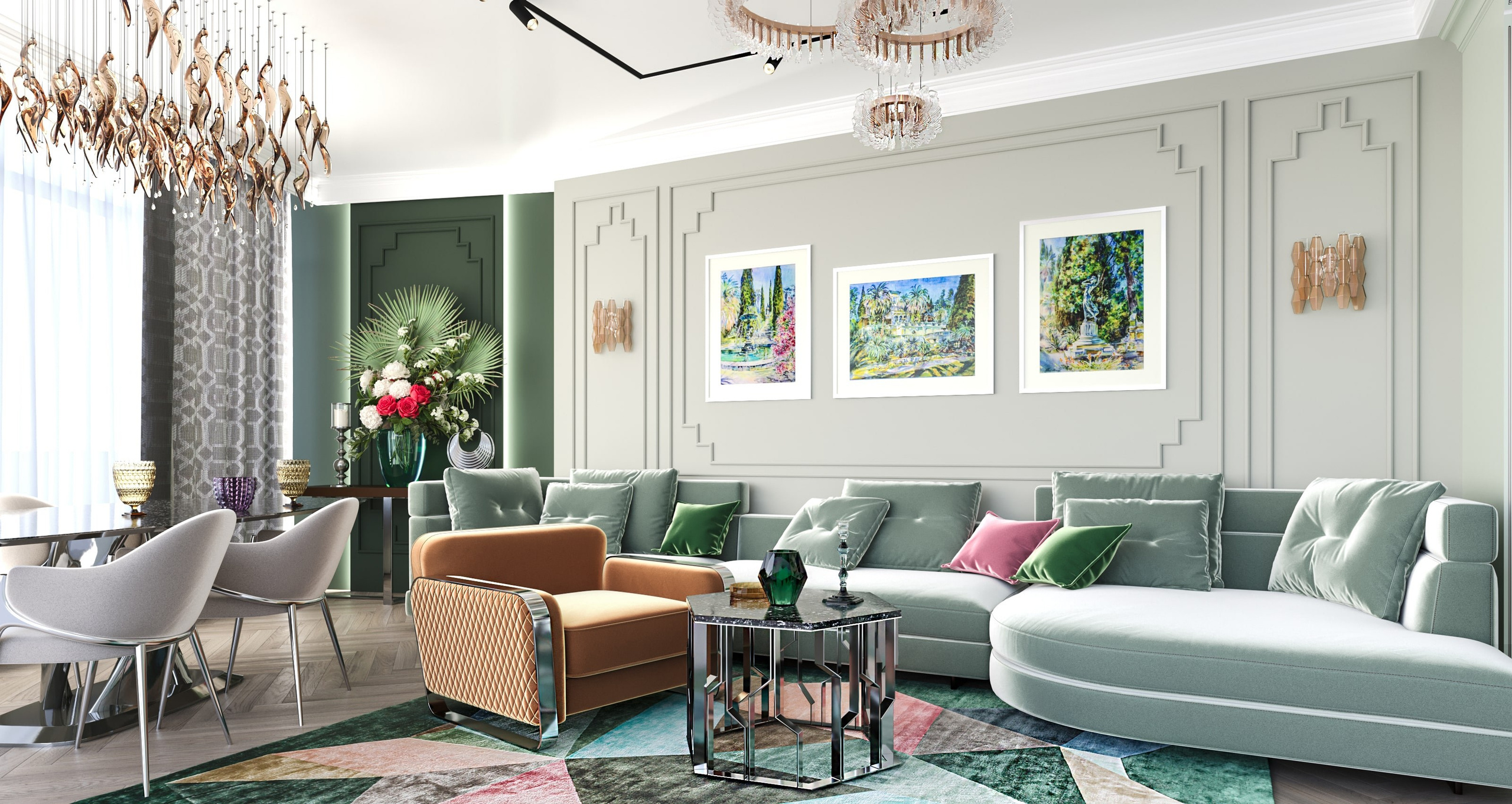 Дизайн проект квартиры в современном Ар деко. Интерьерный дизайнер в Сочи Поплавская Татьяна. Проектирование интерьеров и организация процесса ремонта