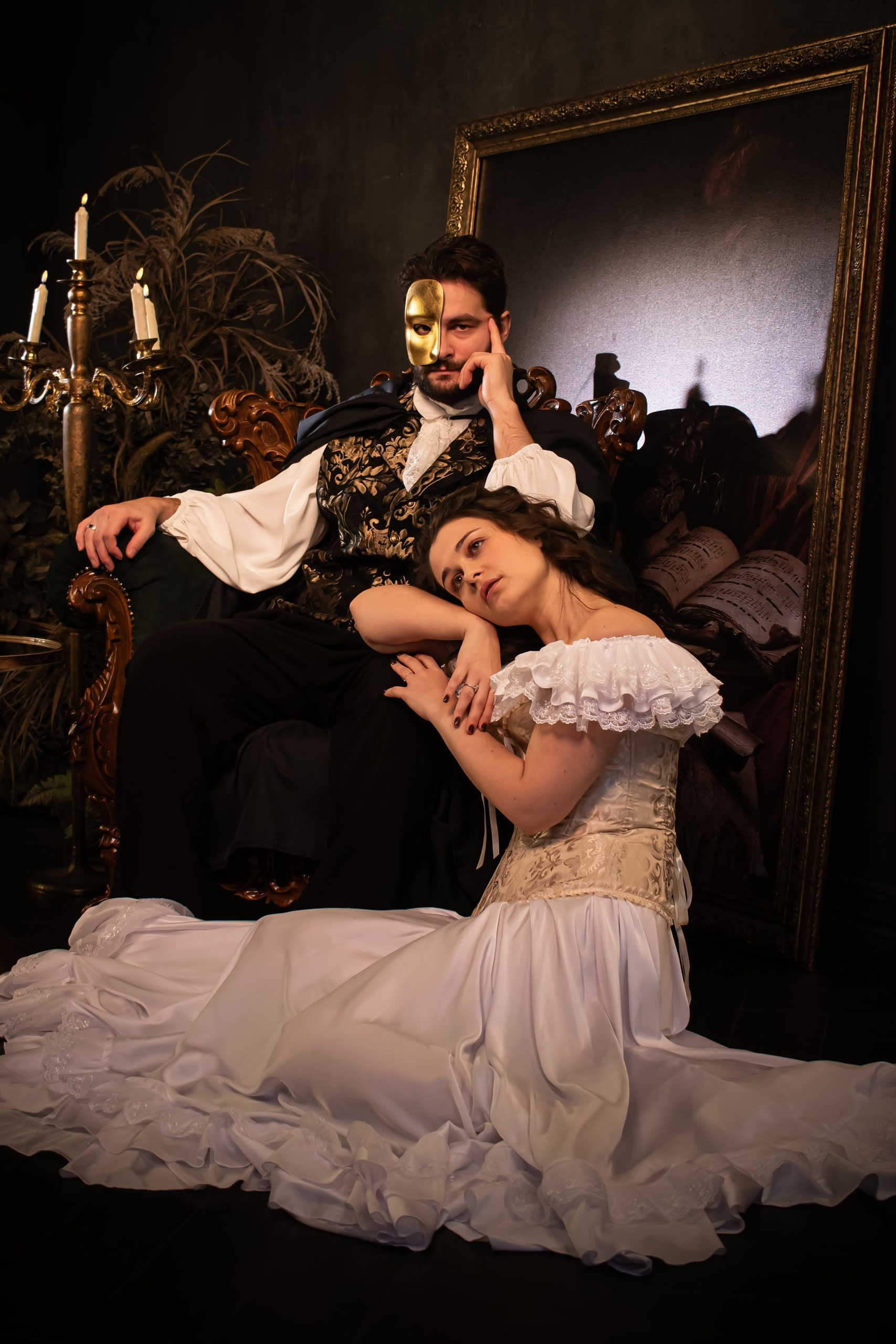 Love Story в стиле Призрак Оперы, романтический портрет пары — фото фотограф Карасёва Елена