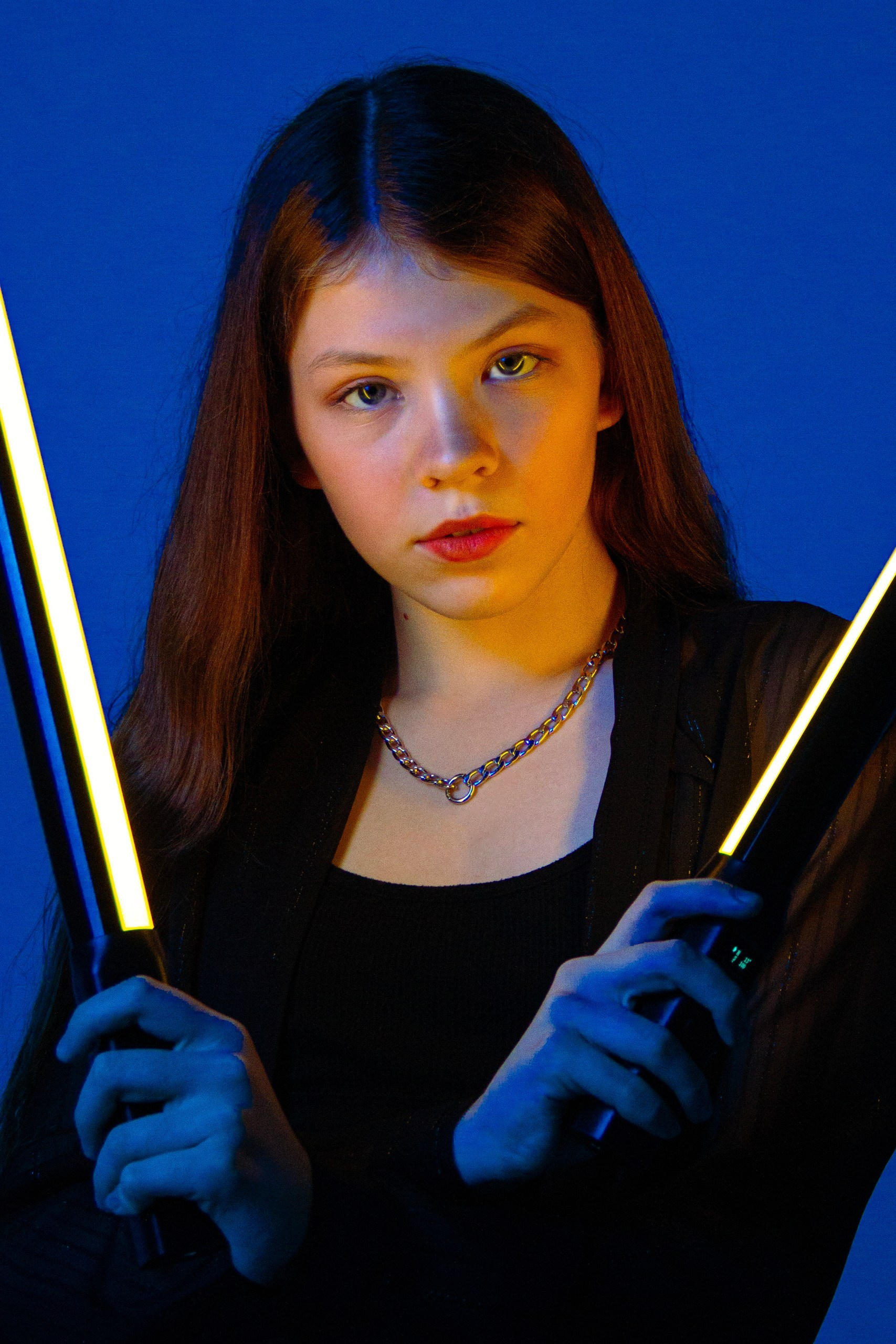 освещение rgb лампами в портрете