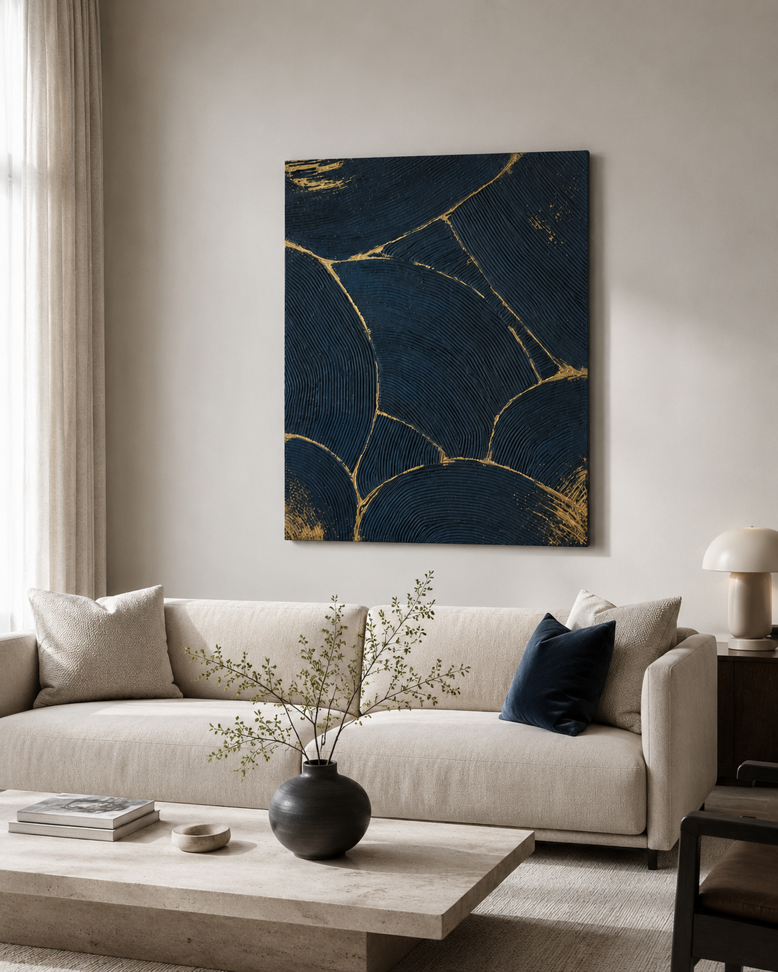 Текстурная картина «Грани. Индиго»| 80×100 см |52.000 руб. Интерьерные картины и фактурные панно на заказ — Дарья Ибрагимова
