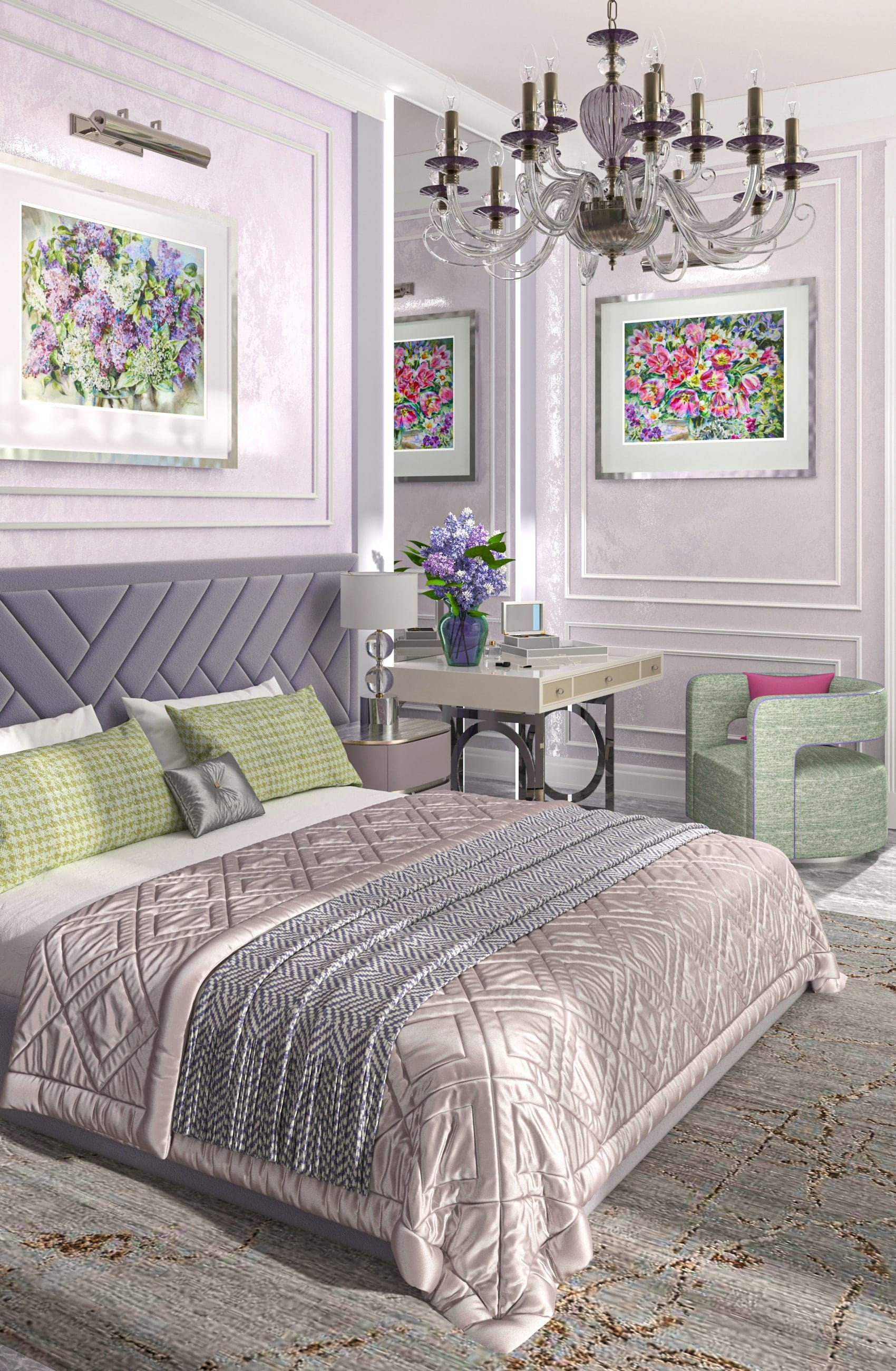 Классический современный нежный иньерьер квартиры 152 кв. м. ЖК Красная Площадь. Интерьерный дизайнер в Сочи Поплавская Татьяна. Проектирование интерьеров и организация процесса ремонта