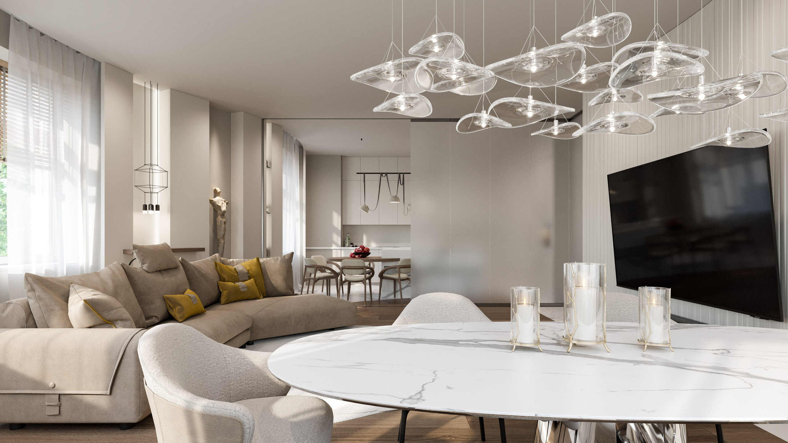 3D Визуализация Квартиры с Необычной Планировкой | Плавные Формы и Криволинейный Дизайн. Визуализатор интерьера в Москве | Брагин Кирилл