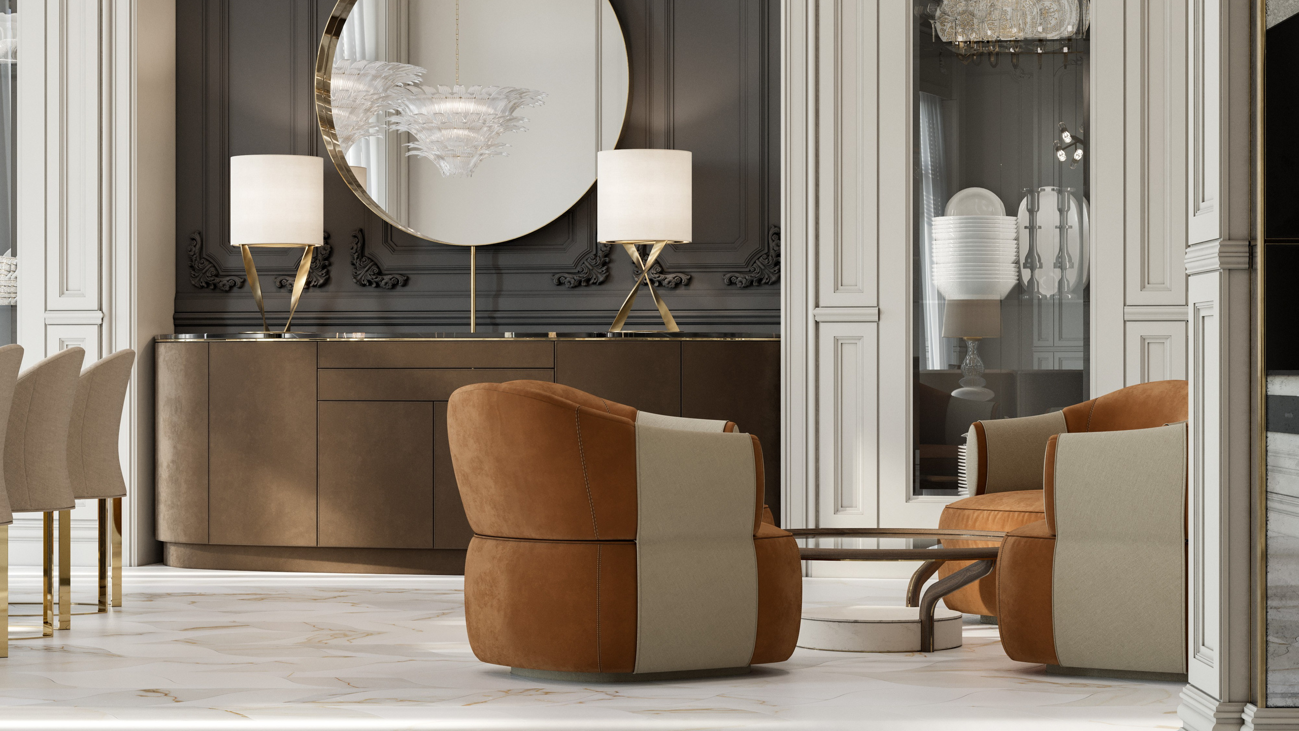 Классика и Современность: 3D Визуализации Особняка с Высокими Потолками. Визуализатор интерьера в Москве | Брагин Кирилл