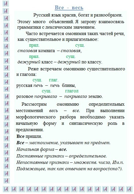 Омонимия определительных местоимений (1). Matryoshka64