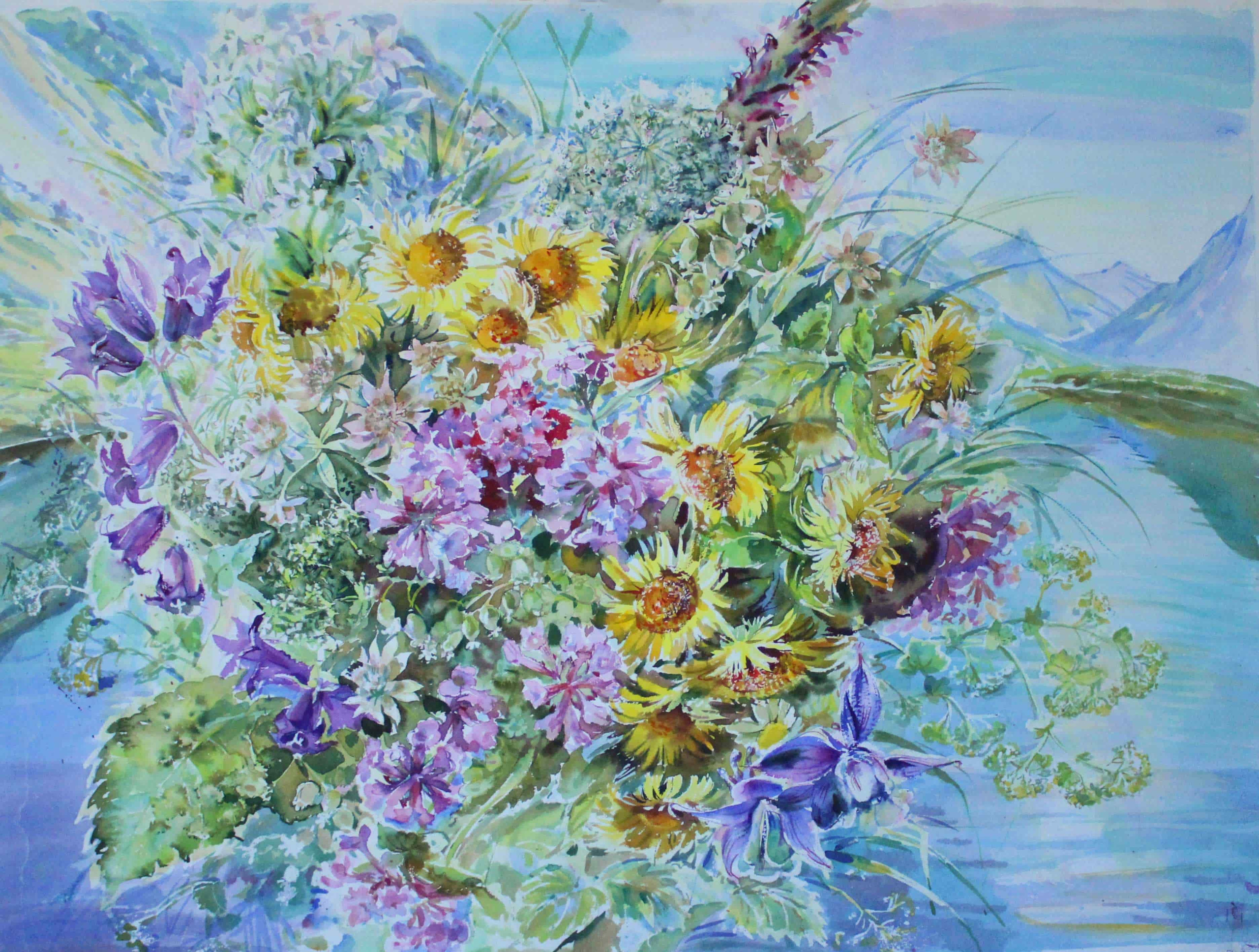 Альпийские цветы. Свет акварели Галины Поплавской