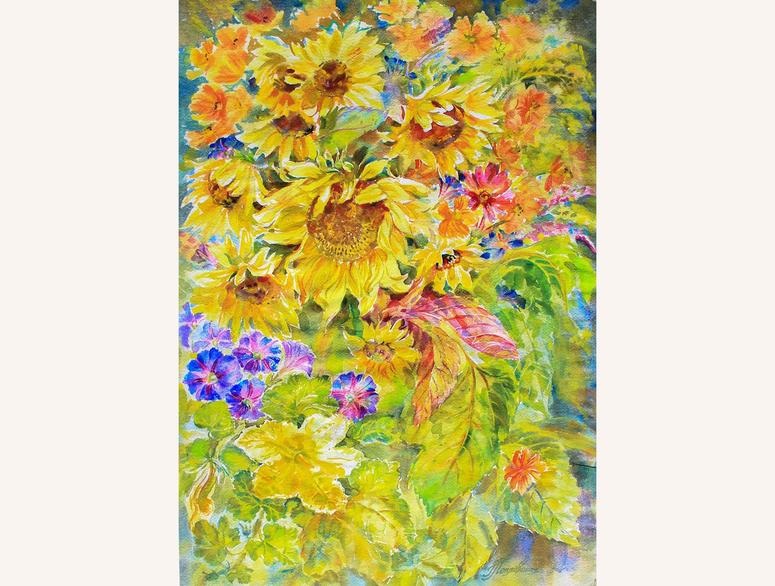 Цветы акварелью: тюльпаны, сирень, подснежники, розы, подсолнухи. Свет акварели Галины Поплавской