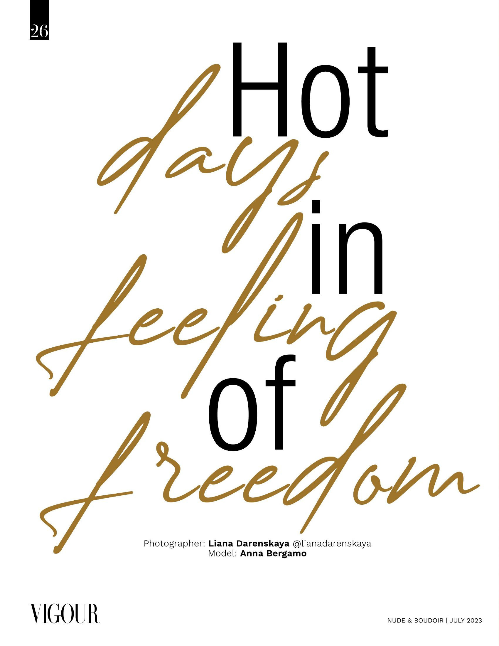 VIGOUR August 2023. Визуальный художник Лиана Даренская, Москва
