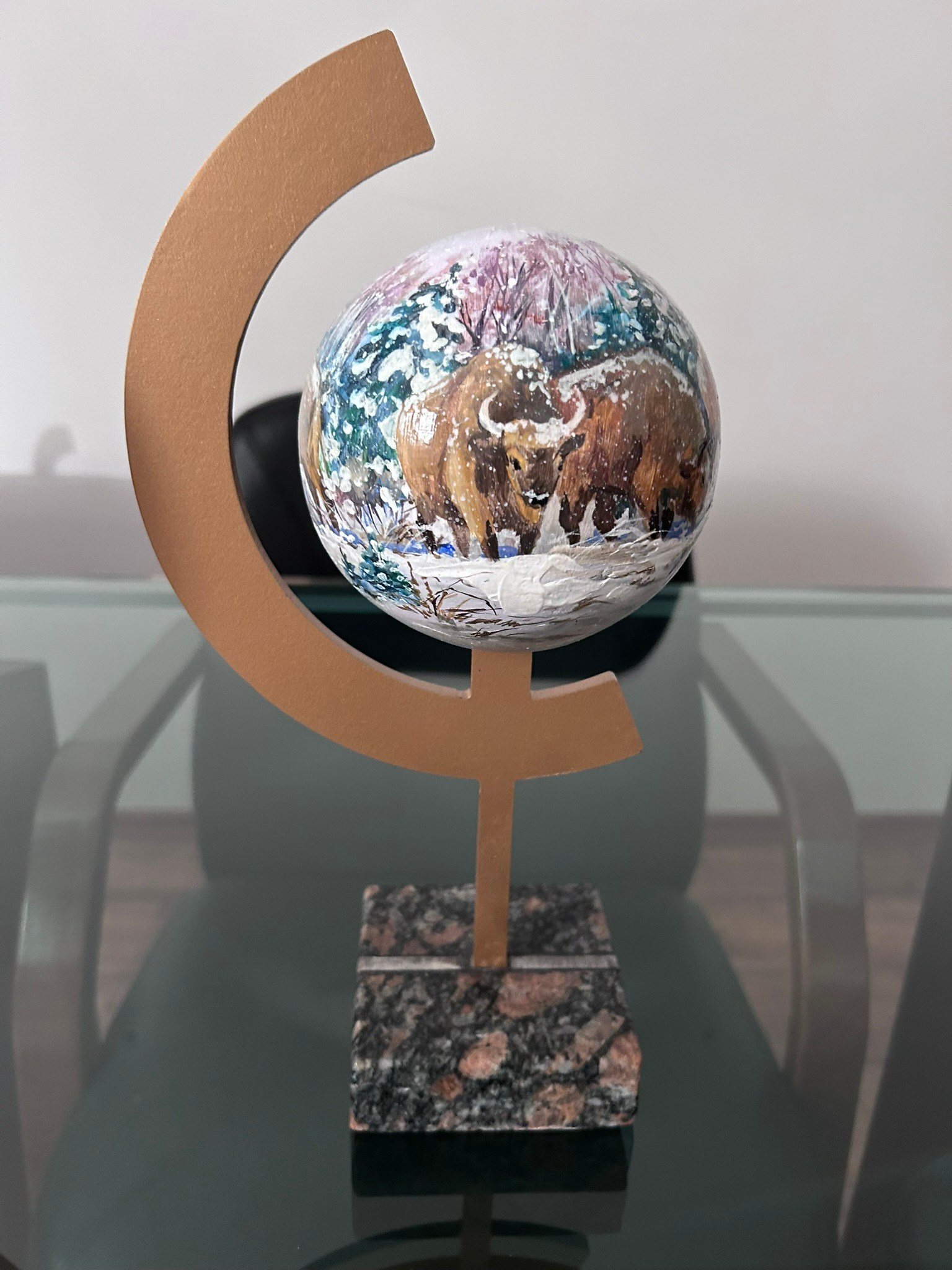 "Глобус Беларуси. Зима". Художественная роспись